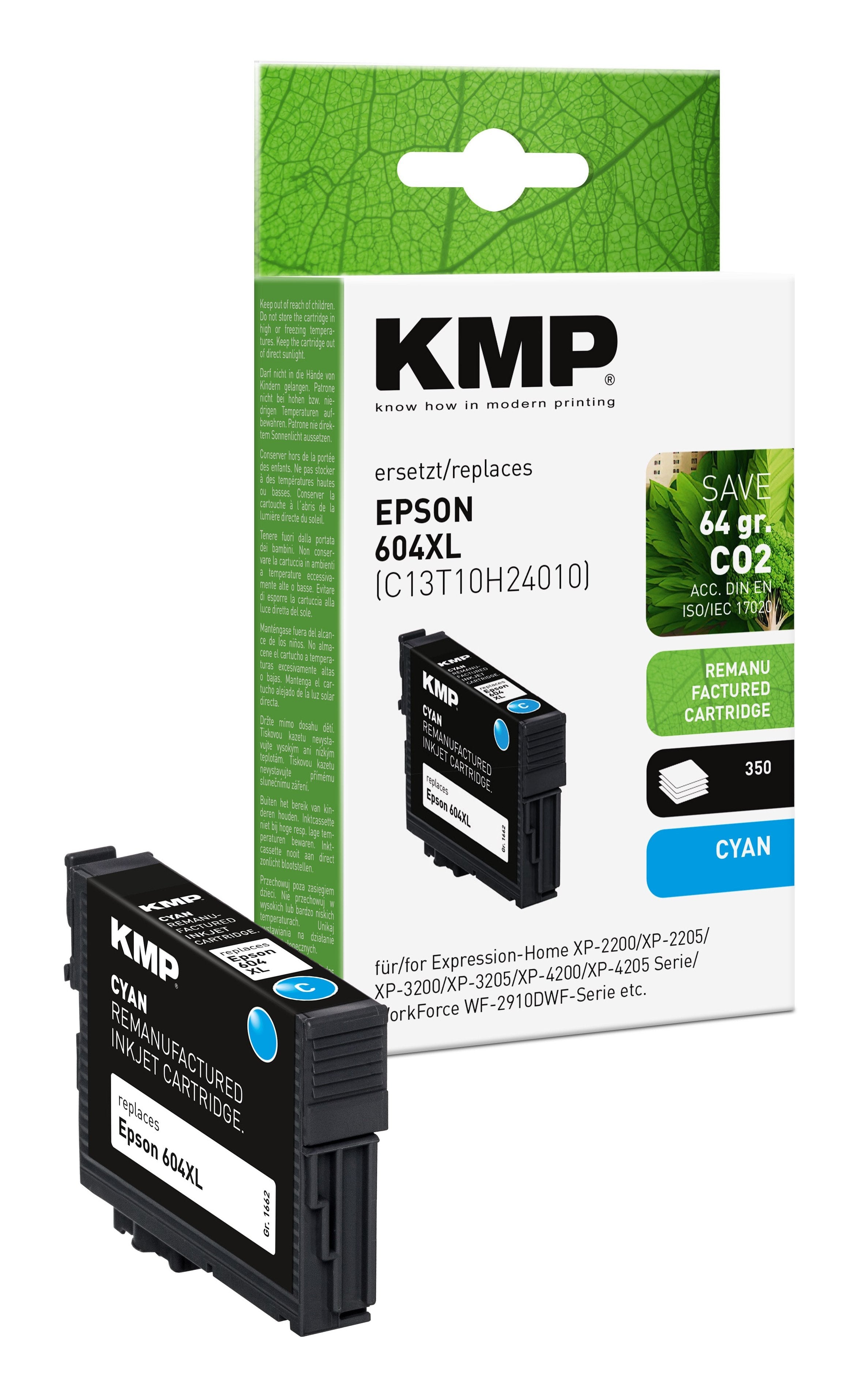 Tinta Epson 604xl T10h2 Cyan 350 S. 5ml Remanufactured