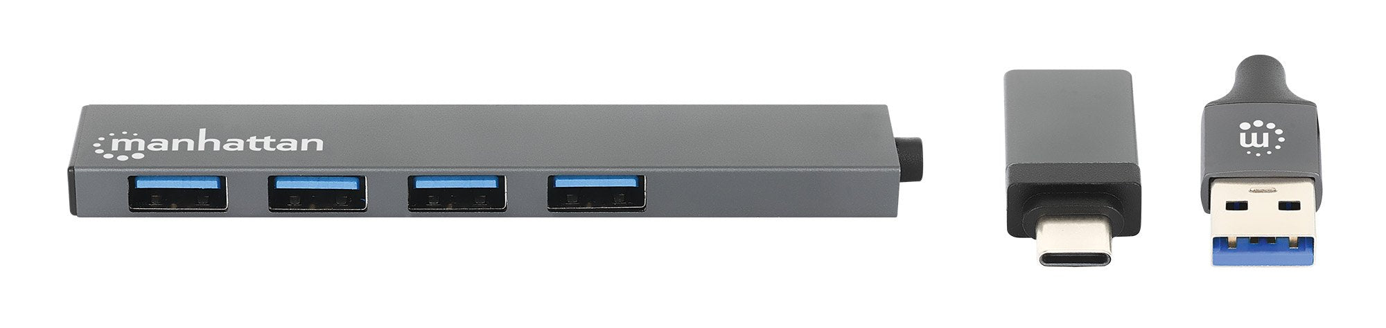Manhattan Kombo-Hub 4port Usb 3.0 Typ-C Typ-A 4xusb-A Hchse
