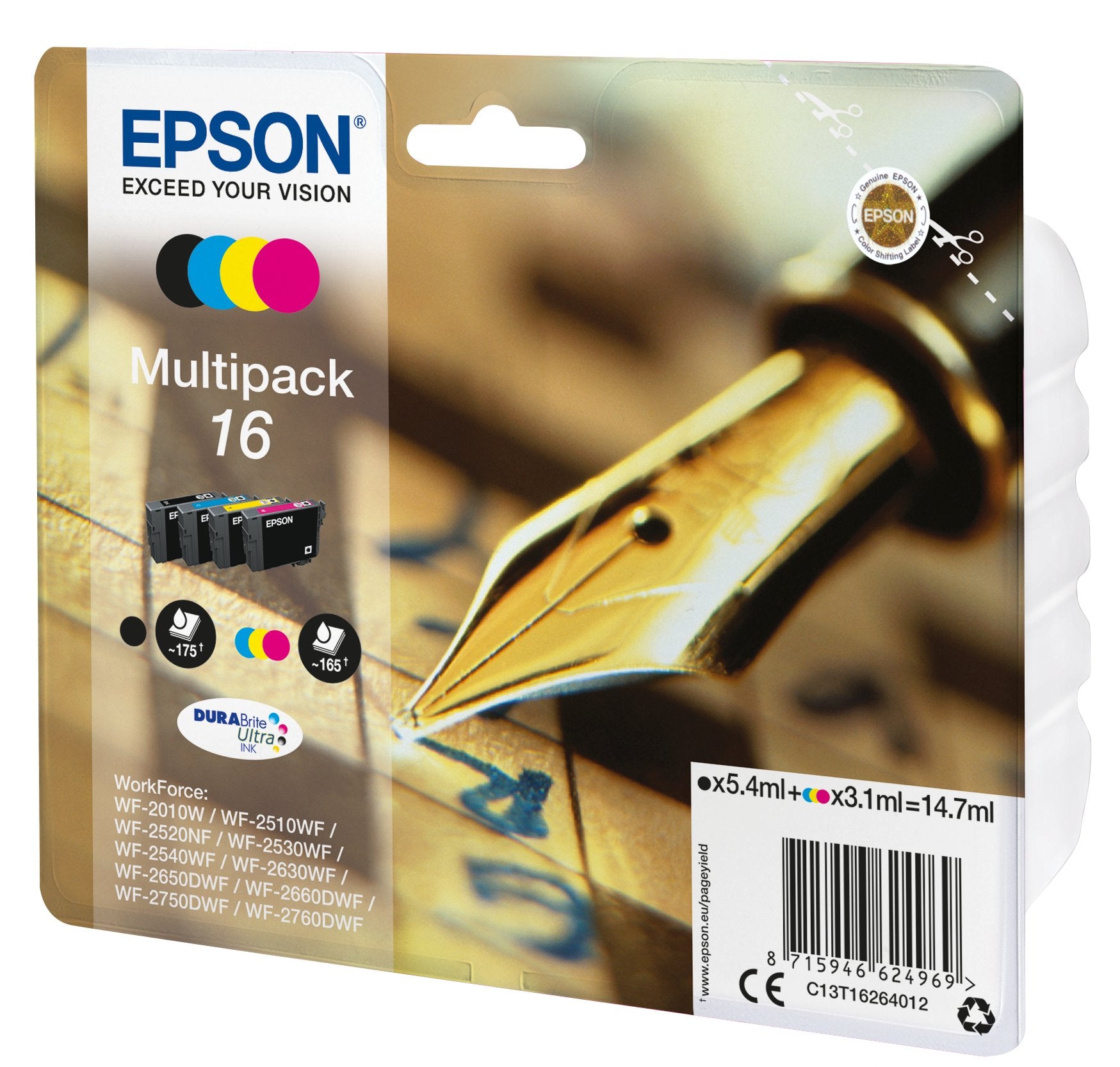 EAN 8715946624976 - Epson Pen and crossword C13T16264022 cartucho de tinta 1 pieza(s) Original Negro, Cian, Magenta, Amarillo imagen 2