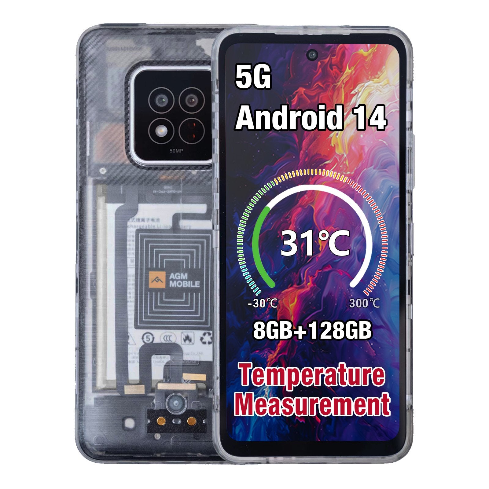 EAN 6934663605149 - AGM X6 Phantom 17,2 cm (6.78") SIM doble Android 14 5G 8 GB 128 GB 5000 mAh Transparente imagen 1