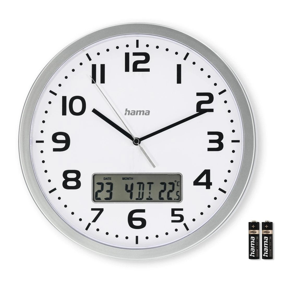 EAN 4047443517685 - Hama 00185878 reloj de mesa o pared Reloj analógico Alrededor Plata, Blanco imagen 4