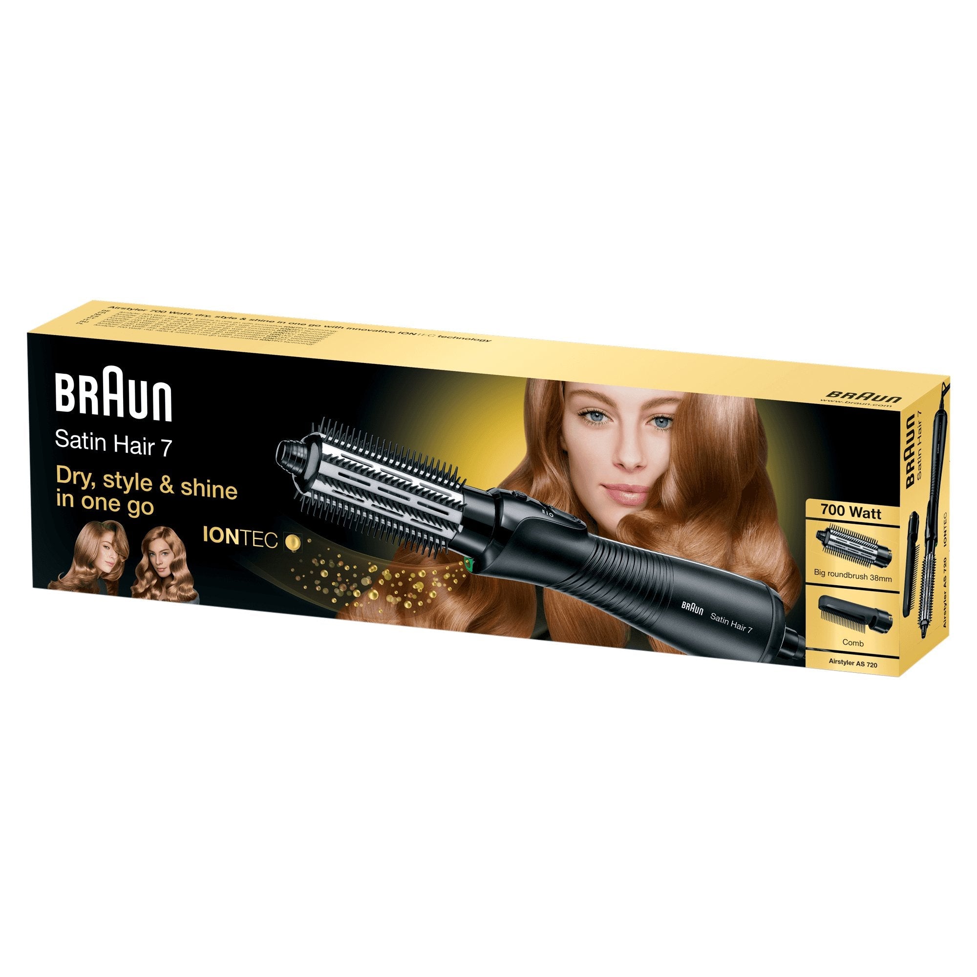 Braun Satin Hair 7 As 720 Cepillo De Aire Caliente Negro, Plata 2 M 700 W
