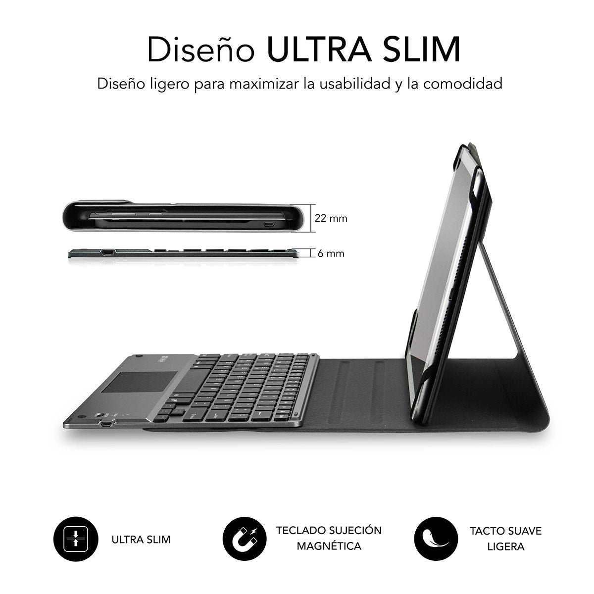 EAN 8436586741112 - SUBBLIM SUB-KT2-BTP001 teclado para móvil QWERTY Español Negro, Gris imagen 2
