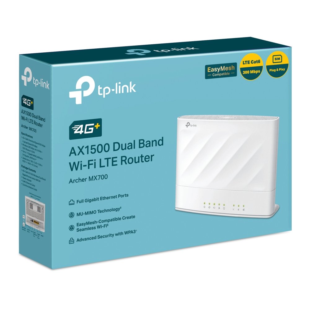 EAN 1210002608022 - TP-Link Archer MX700 router inalámbrico Gigabit Ethernet Doble banda (2,4 GHz / 5 GHz) 4G Blanco imagen 8