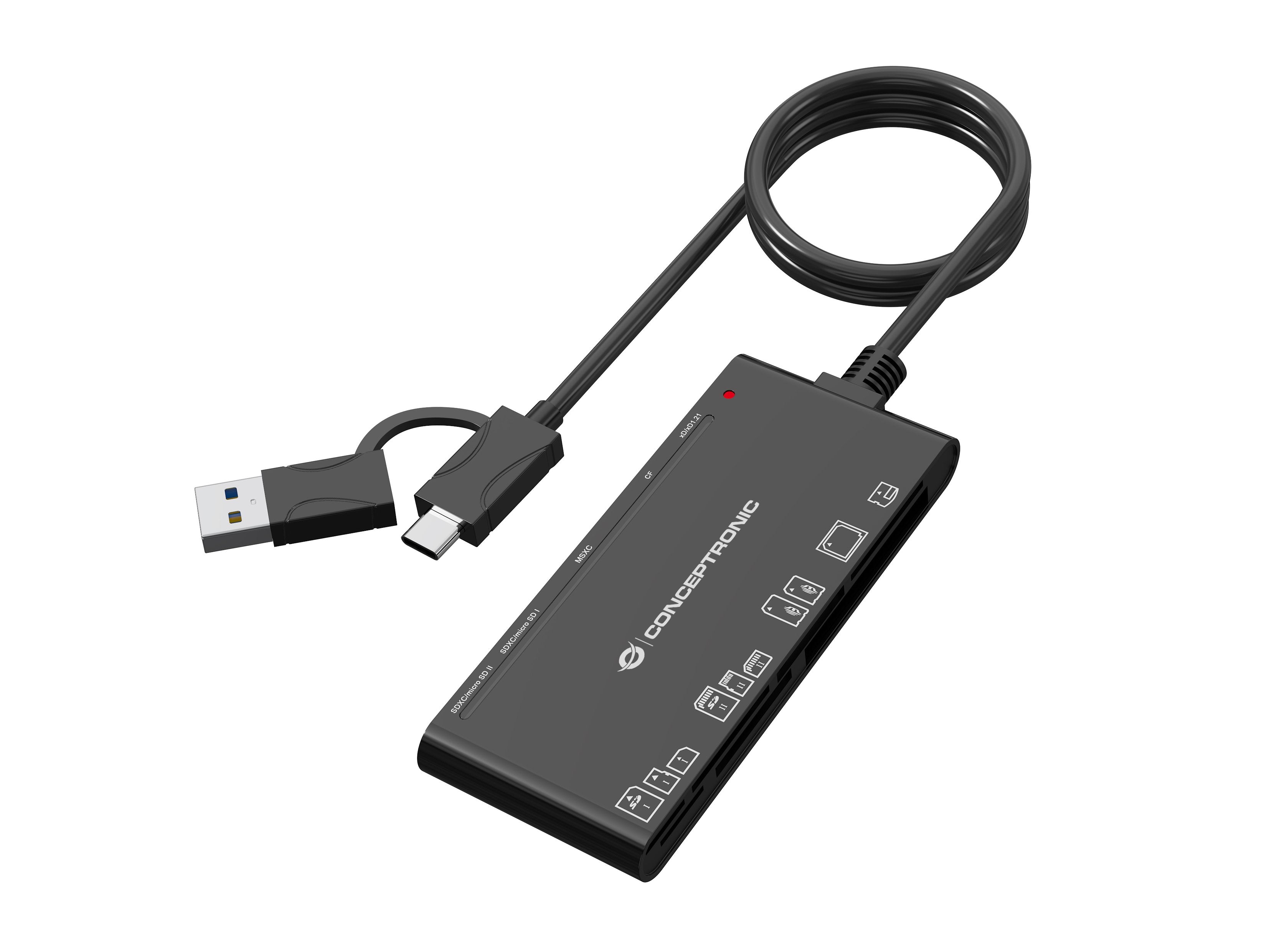 EAN 4015867241462 - Conceptronic BIAN10B lector de tarjeta USB 3.2 Gen 1 (3.1 Gen 1) Type-A/Type-C Negro imagen 1