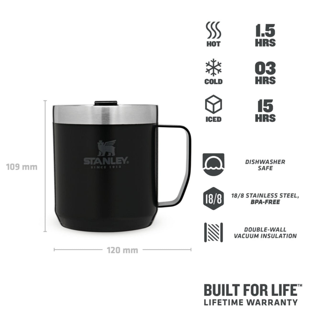 EAN 6939236373173 - Stanley 10-09366-006 taza de viaje 350 ml Negro Acero inoxidable imagen 3