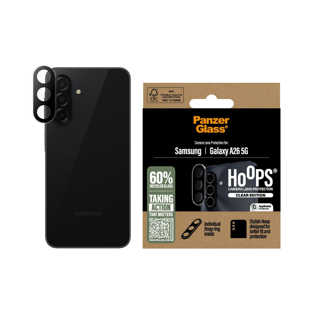 EAN 5715685017179 - PanzerGlass ® Hoops® Camera Lens Protector Transparent Samsung Galaxy A26 5G Protector de pantalla 1 piez imagen 2
