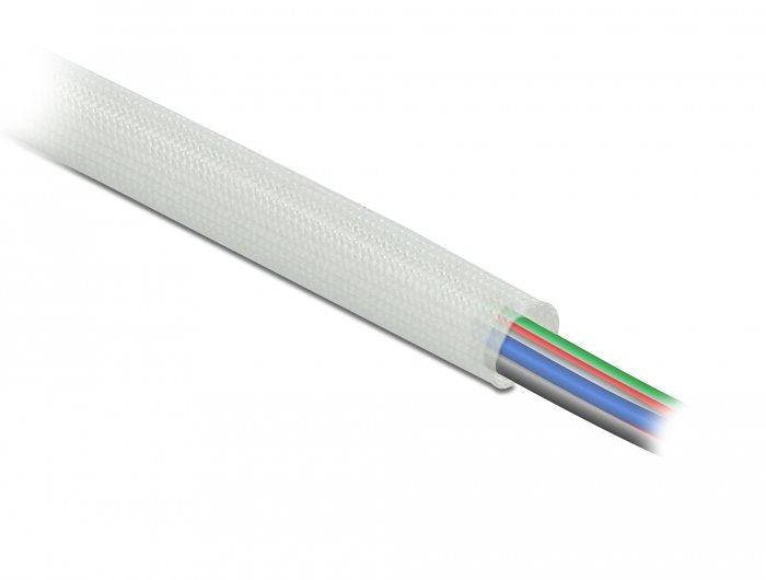 Schutzschlauch Glasfasergeflecht 5 M X 10 Mm Weiss