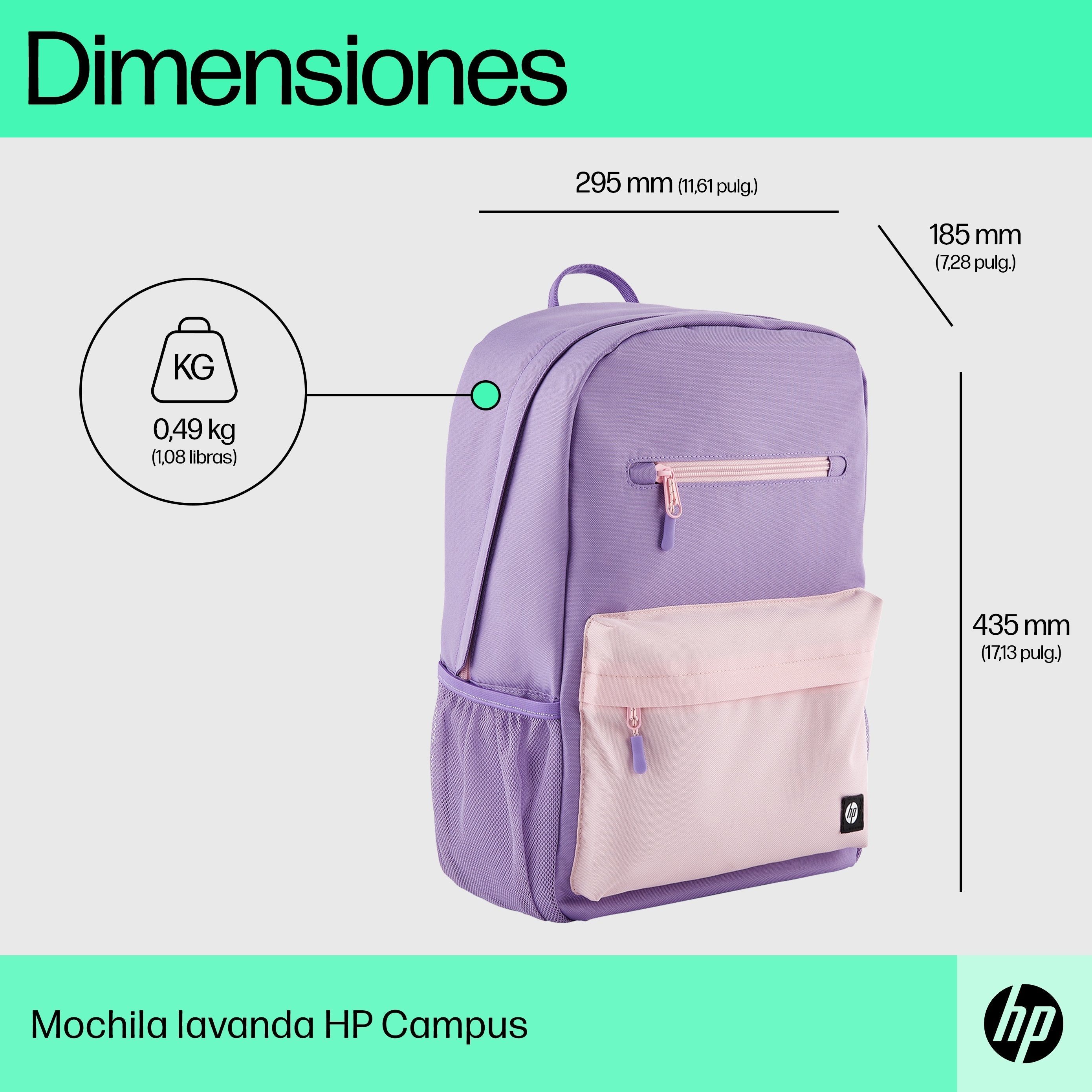 Hp Mochila Campus Lavender Backpack 15.6"