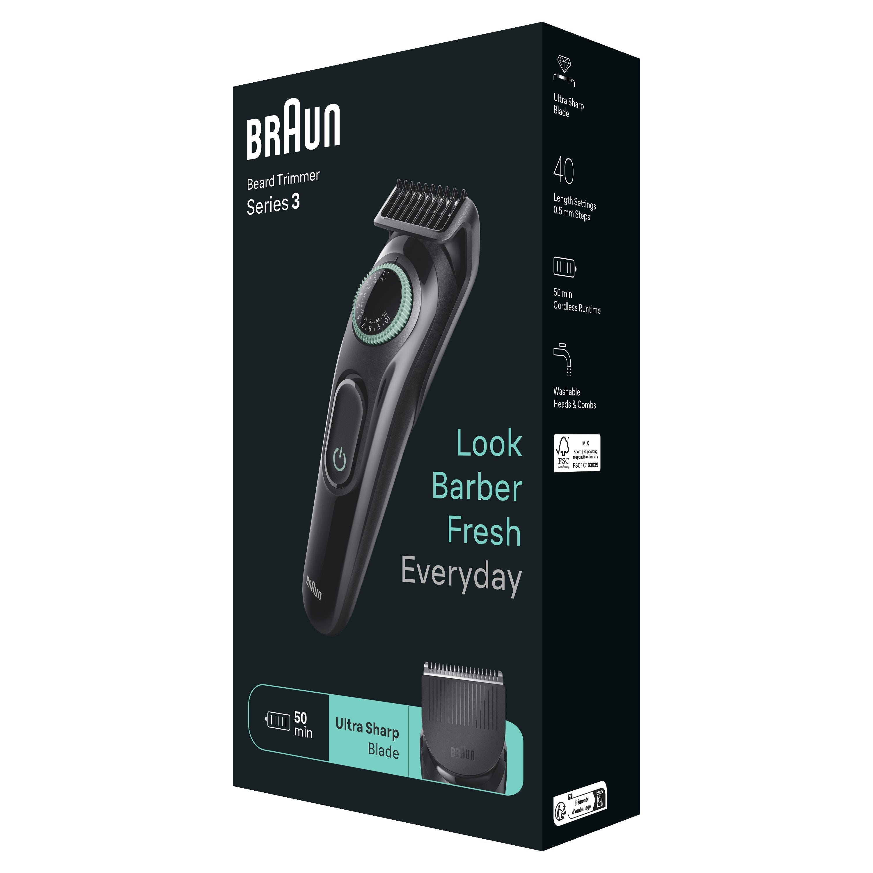 EAN 4210201447917 - Braun BeardTrimmer 3 BT3421 Batería 40 2 cm Negro imagen 3