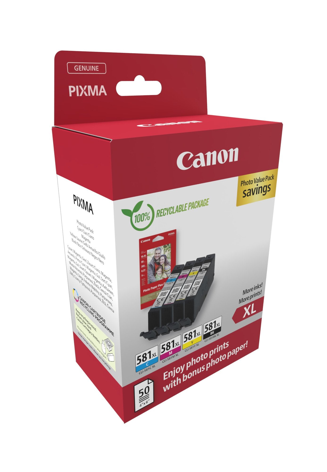 EAN 8714574679075 - Canon 2052C006 cartucho de tinta 4 pieza(s) Original Alto rendimiento (XL) Negro, Cian, Magenta, Amarillo imagen 2