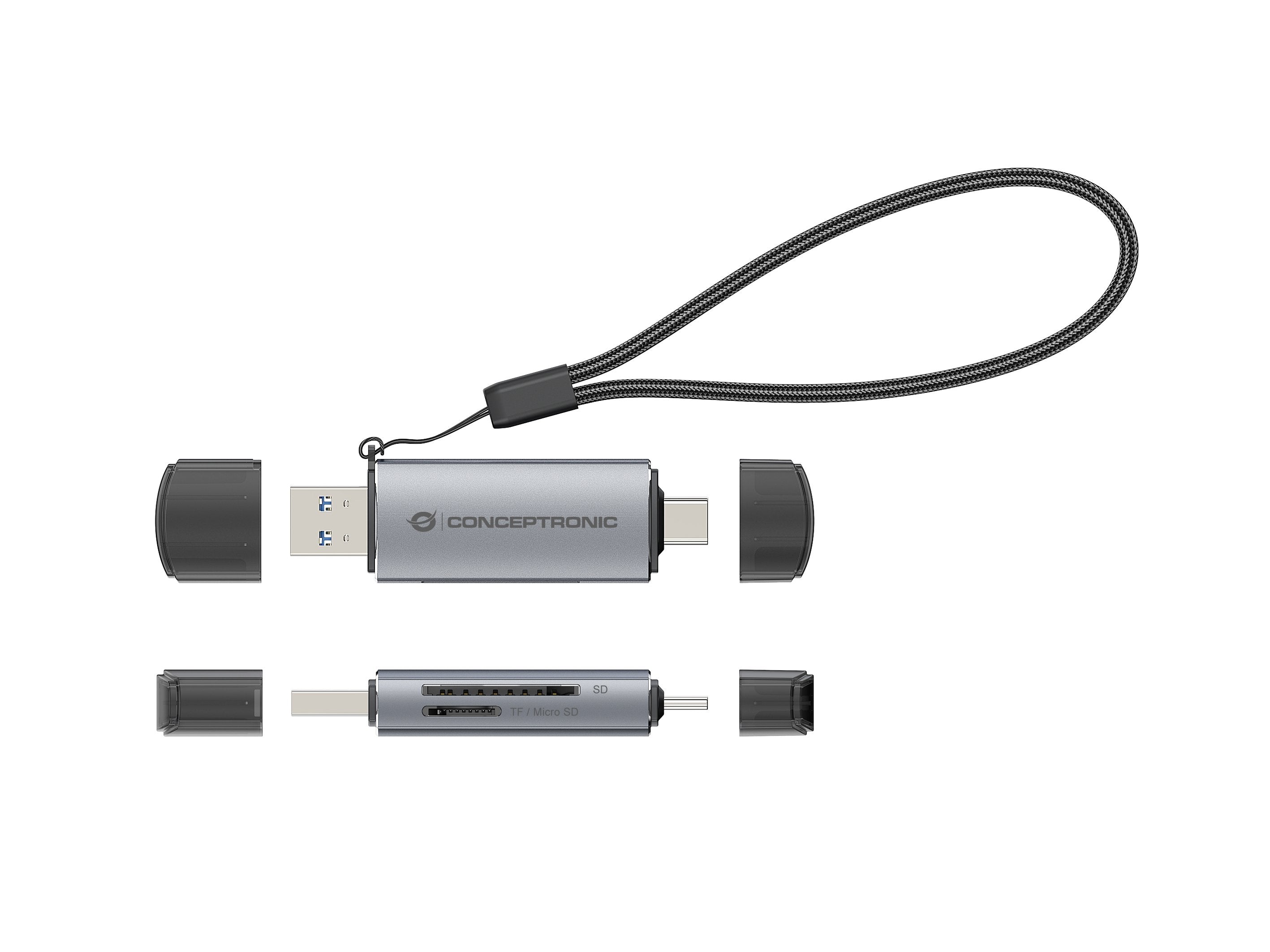 EAN 4015867234358 - Conceptronic BIAN05G lector de tarjeta USB 3.2 Gen 1 (3.1 Gen 1) Type-A/Type-C Gris imagen 6
