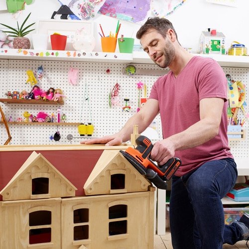 Lijadora Triangular Inalámbrica Black+Decker Mouse Bdcds18n, 18 Voltios, Lijadora Delta Naranja/Negra, Sin Batería Ni Cargador Bdcds18n-Xj