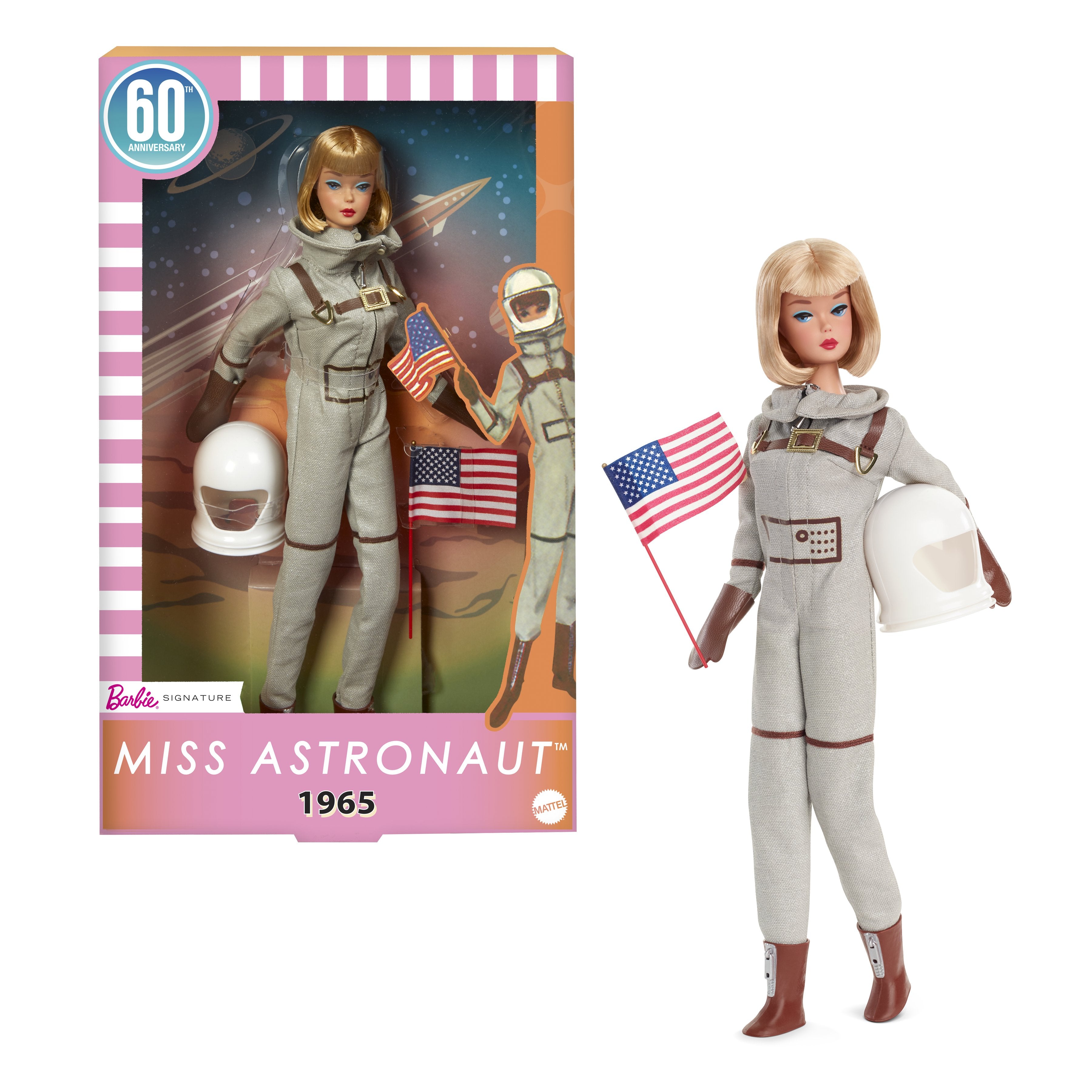 Barbie Barbie Signature Miss Astronaut Collection Doll Con Traje De Color Plateado, Botas De Habitación Y Accesorios De Casco Jbj48