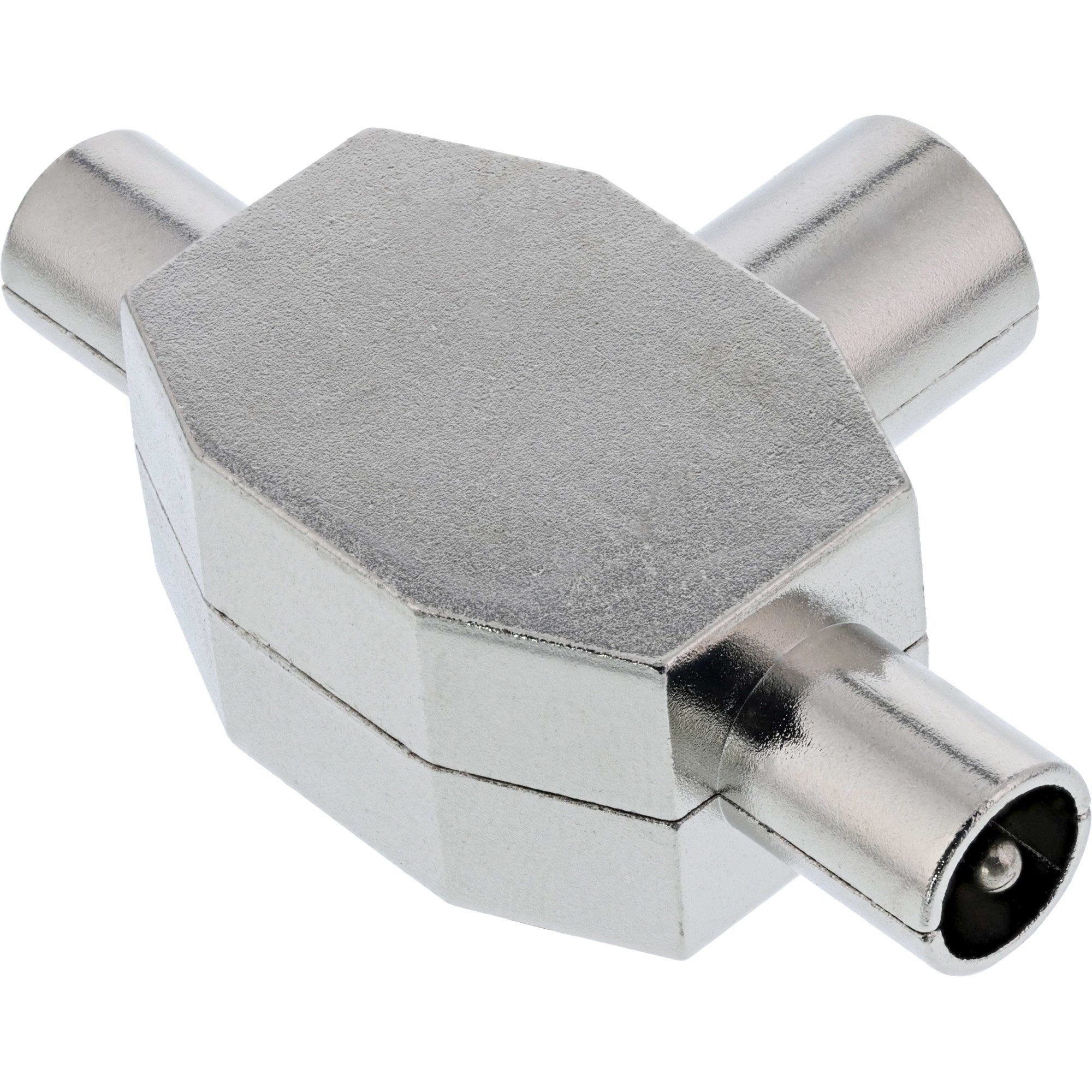 Divisor En T De Antena Inline Para Tv 1 Coaxial Hembra A 2 Coaxiales Macho