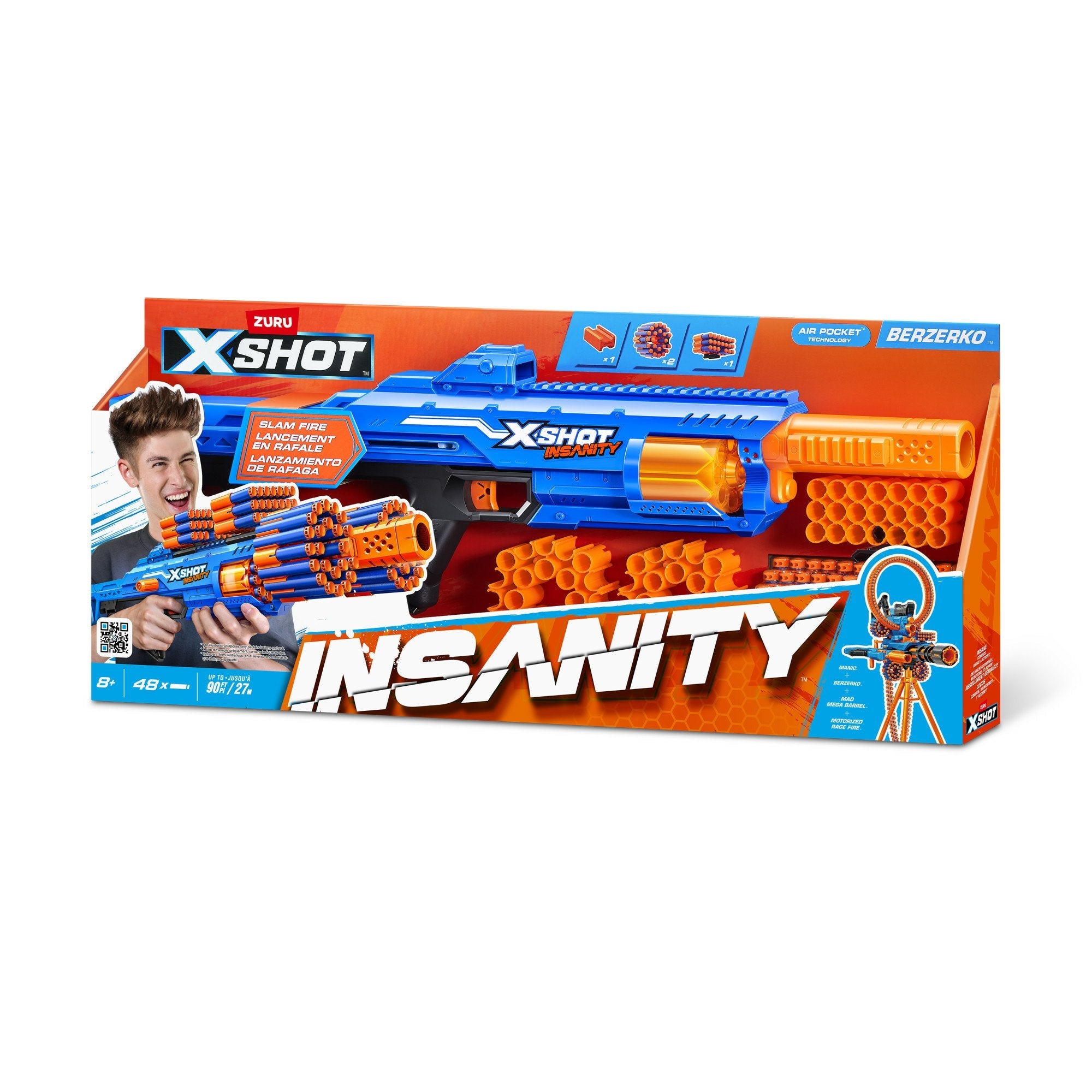Zuru X-Shot - Insanity Blaster Berzerko, Lanzador De Dardos Con 48 Dardos 36610