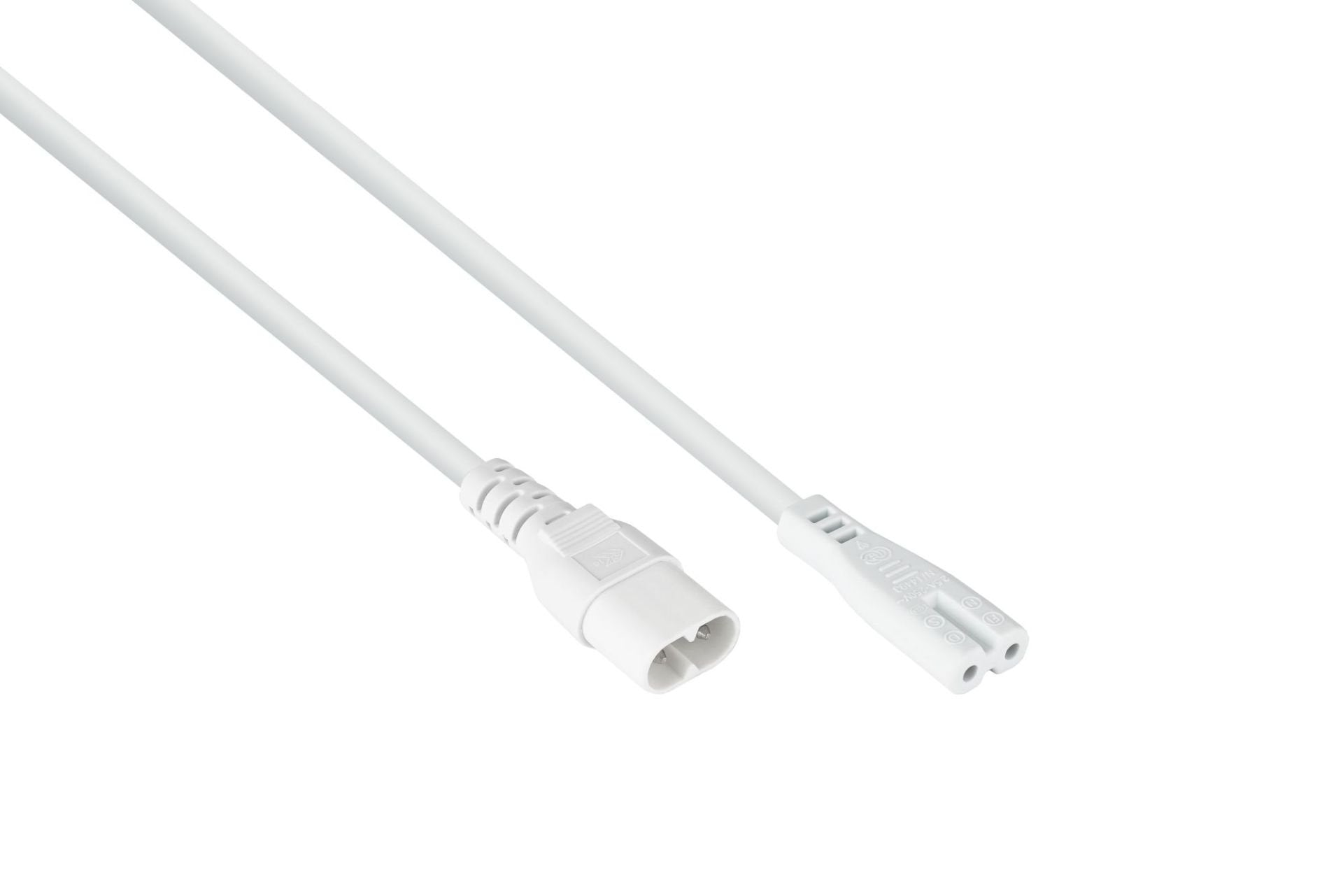 Kabelmeister Euro-Extensión. Conector Macho C8 An C7, Blanco, 2m