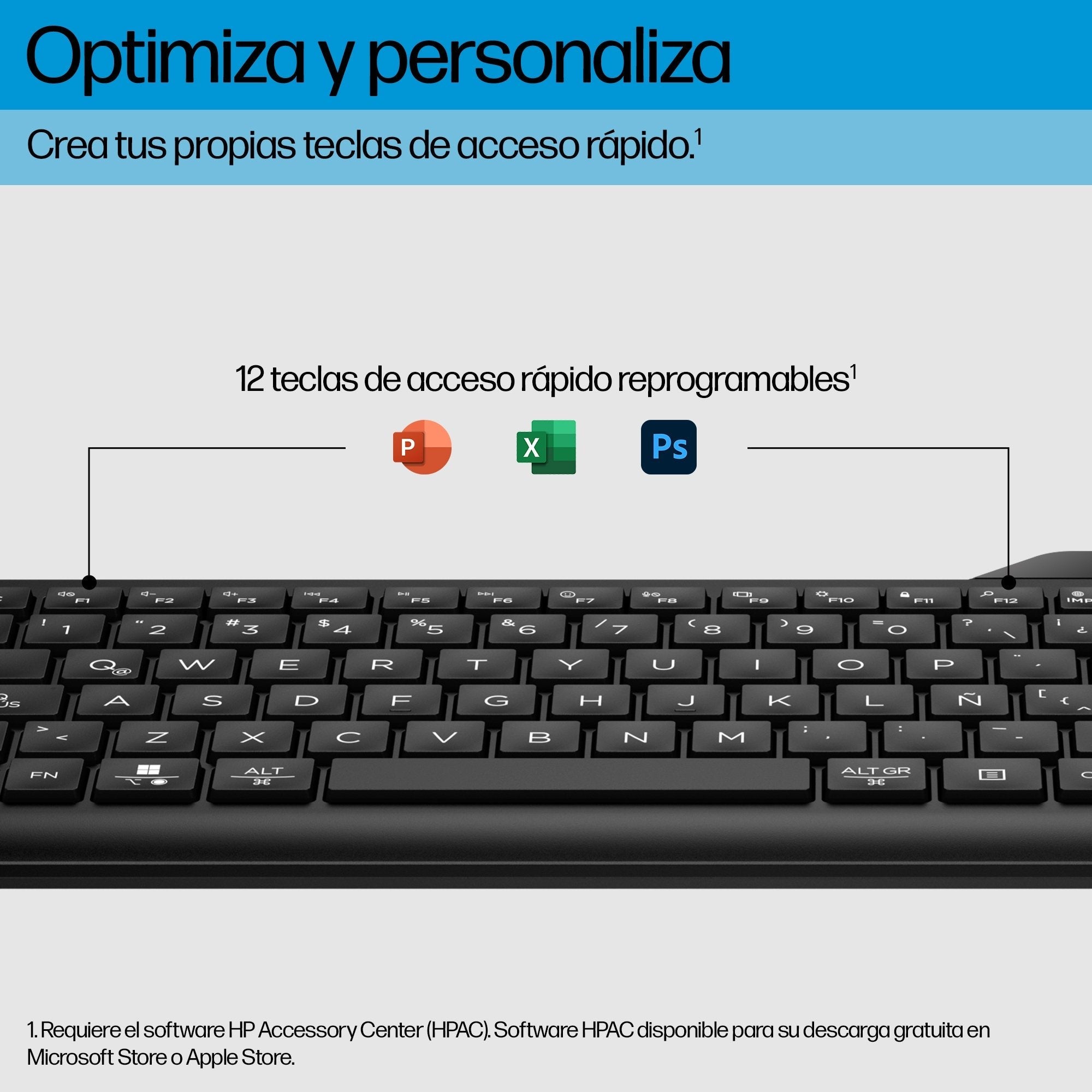 Teclado Español Hp 475 Modo Dual 12 Botones Programables Inalámbrico Bluetooth 5.3 Negro Azabache