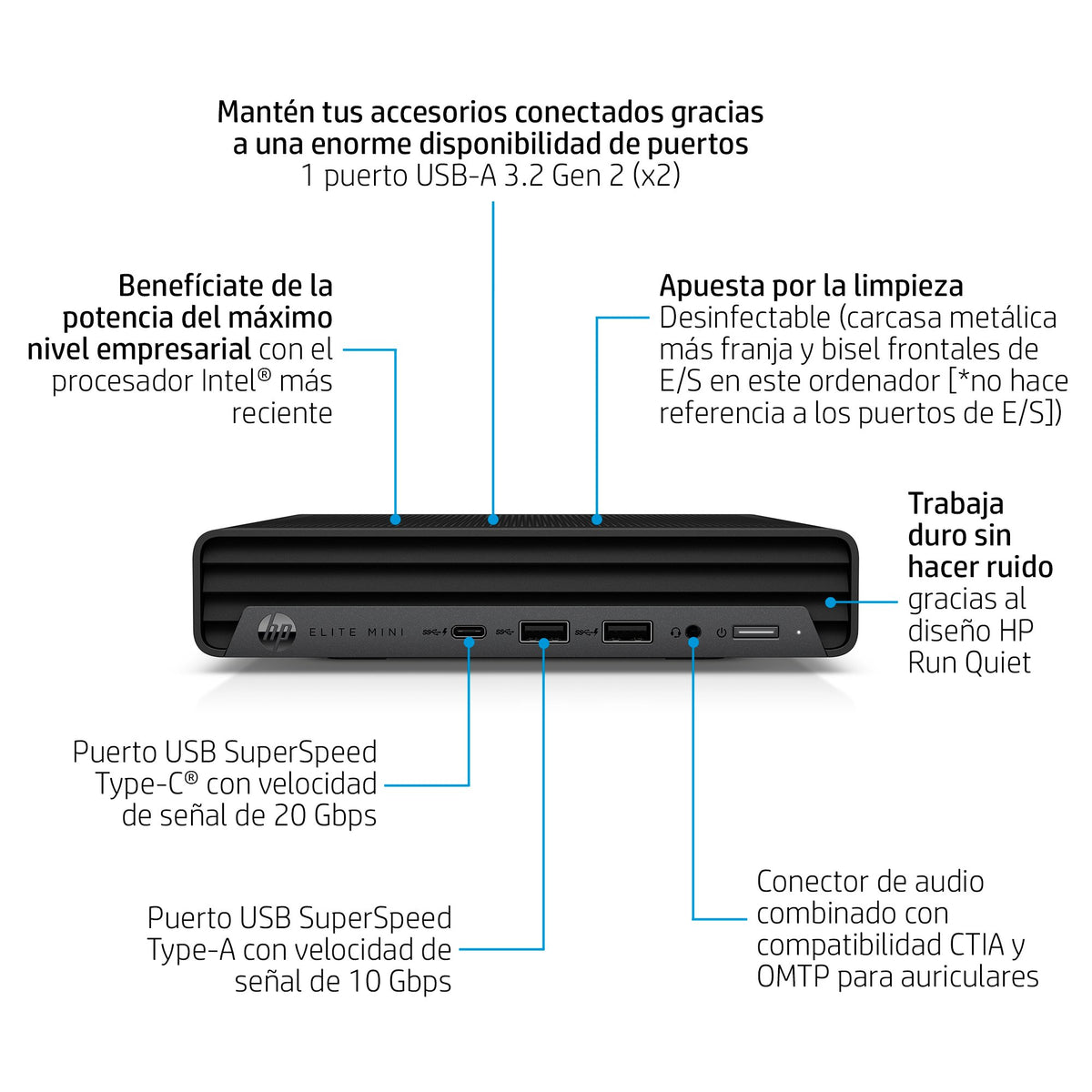 EAN 0198415412287 - HP Elite Mini 800 G9 Intel® Core™ i5 i5-14500 16 GB DDR5-SDRAM 512 GB SSD Windows 11 Pro Mini PC Negro imagen 3