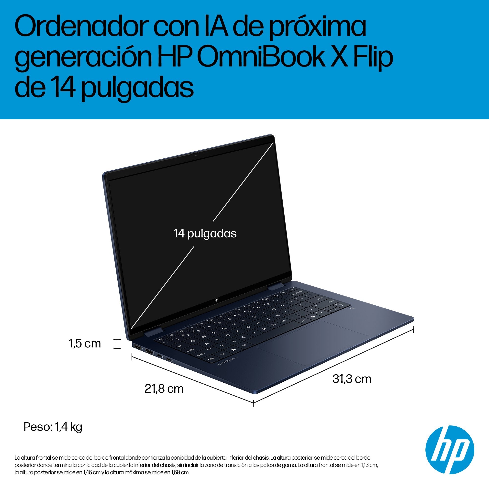 EAN 199251190063 - HP OmniBook X FlipNGAI 14-fm0011ns Copilot+ PC Intel Core Ultra 7 258V Híbrido (2-en-1) 35,6 cm (14") Pant imagen 7