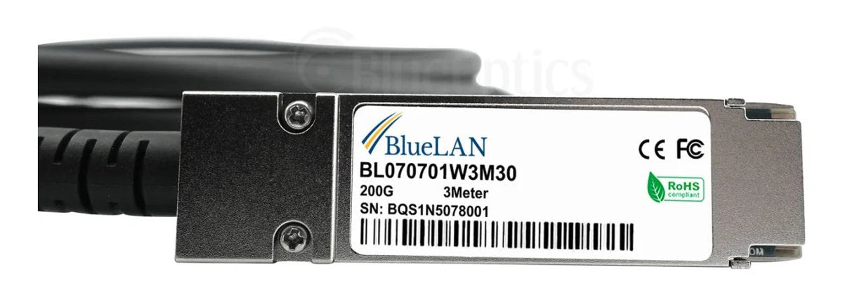 Blueoptics Fortinet Fn-Cable-Qsfp56-Dac-Lb5 Qsfp56 Direct Attach Cable, 200gb/S,30awg, 2.5 M
