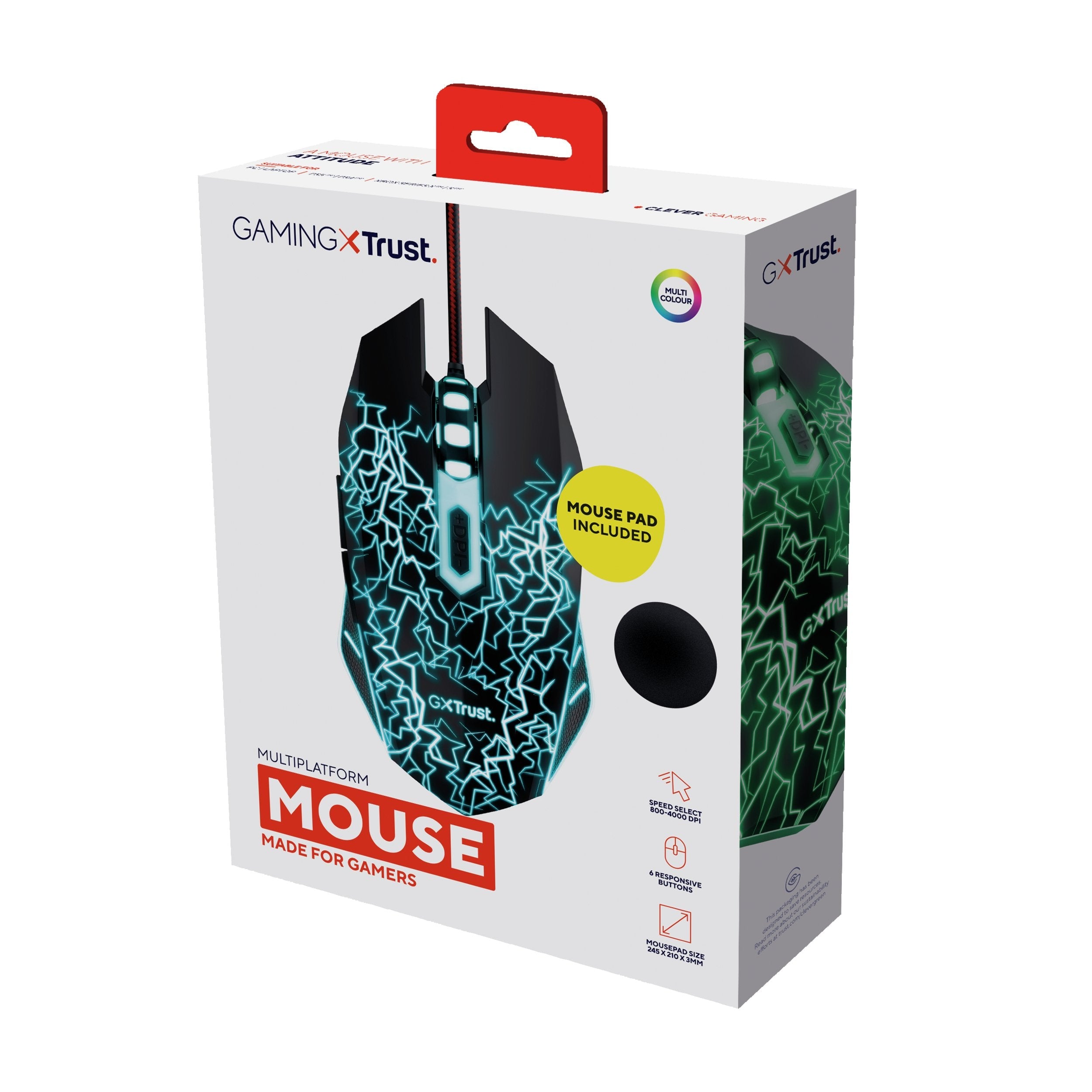 Pack Gaming Trust Gaming 24752 Ratón Óptico + Alfombrilla