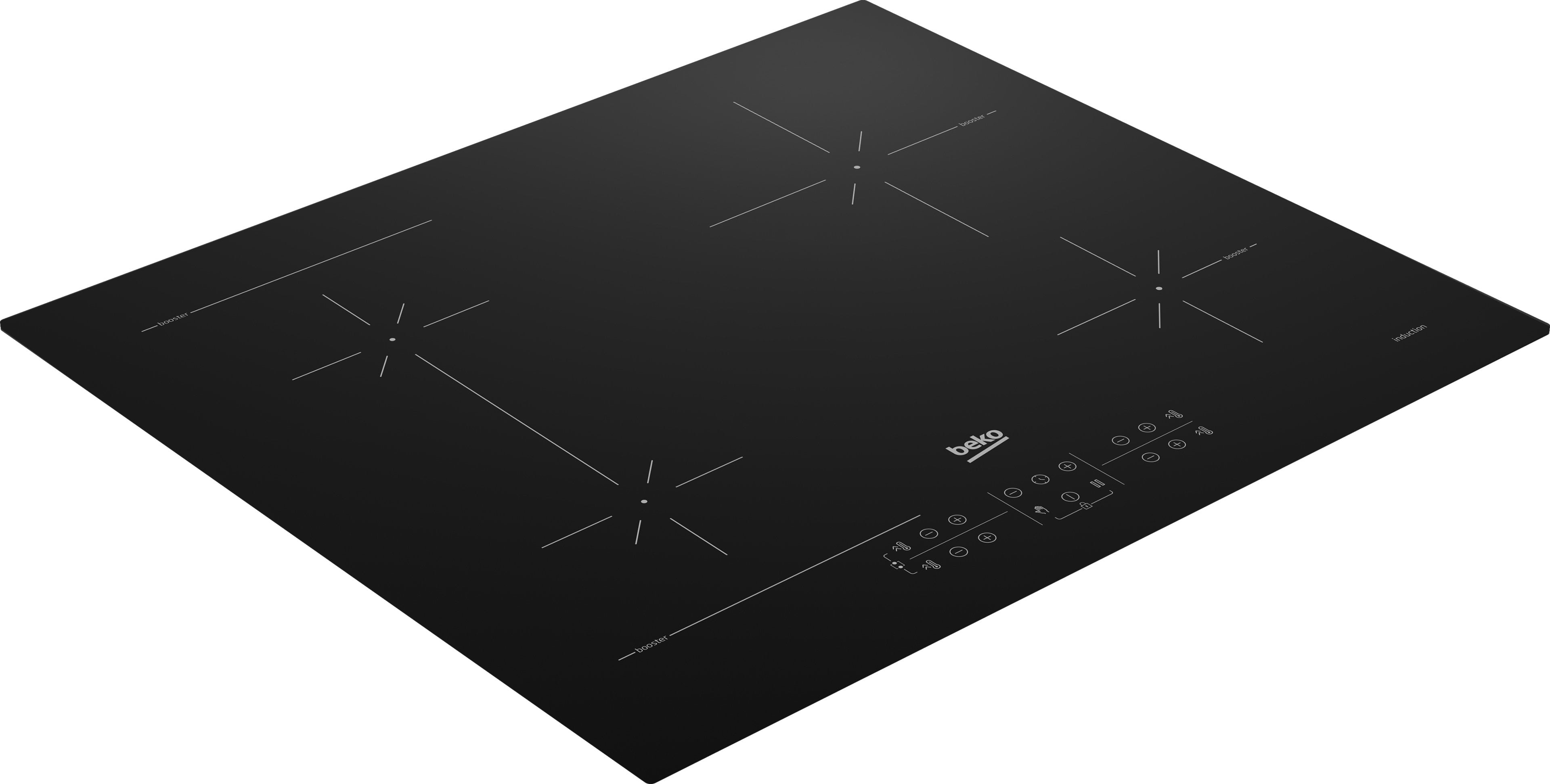 Beko Hii64200sfmt Hob, Induction, Width 59cm, 4 Cooking Zones, Touch Control, Black