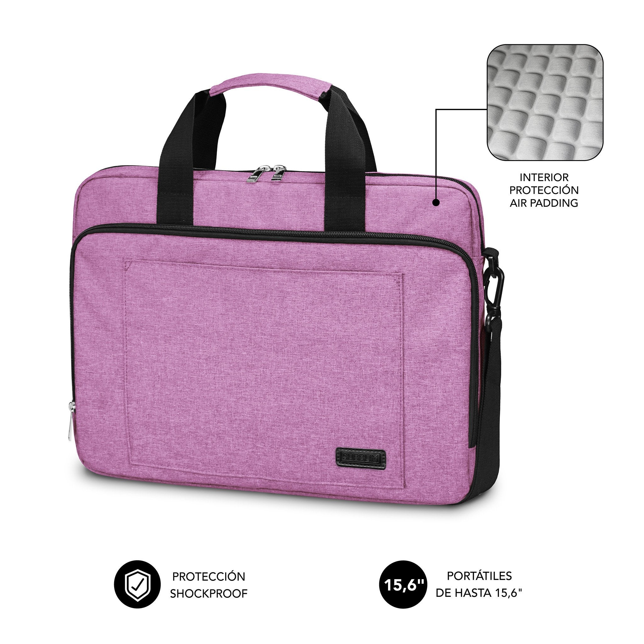 EAN 8436586743420 - SUBBLIM SUBLB-4APLB12 maletines para portátil 39,6 cm (15.6") Maletín Toploader Azul imagen 2