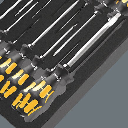 Wera 9714 Inserto De Espuma El Juego De Destornilladores De Cincel 1 Negro/Amarillo, 13 Piezas, Para Carro De Taller Tool Rebel 5150105001