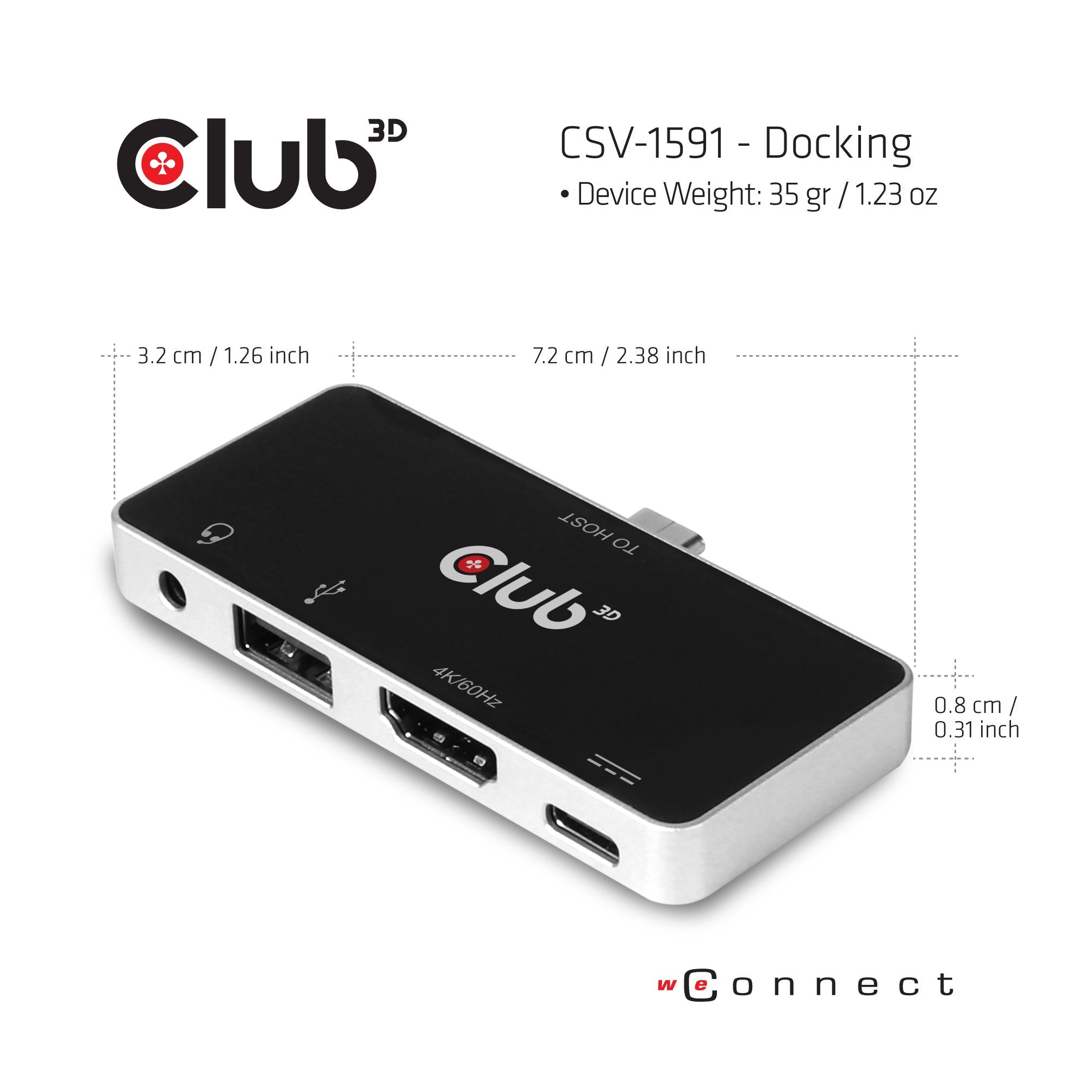 EAN 8719214471453 - CLUB3D CSV-1591 base para portátil y replicador de puertos Acoplamiento USB 3.2 Gen 1 (3.1 Gen 1) Type-C imagen 3