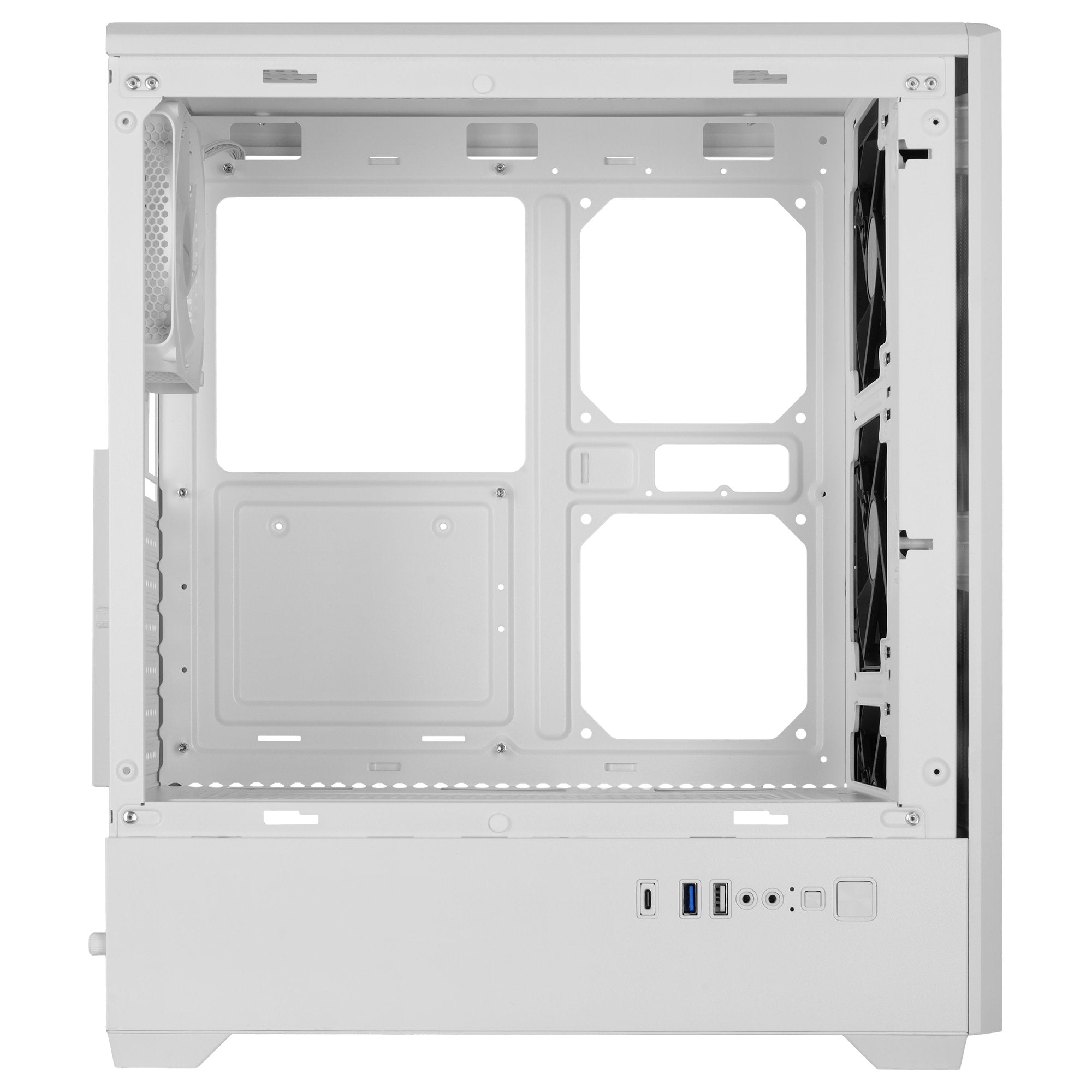 Caja Pc Atx Semitorre Mars Gaming Mc-Quantum Doble Cristal Templado Argb Gpu 335mm Blanco
