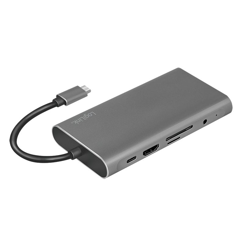 Estación De Acoplamiento Logilink Usb 3.2 Gen1, Usb-C, 10 Puertos, Pd, Plateado.
