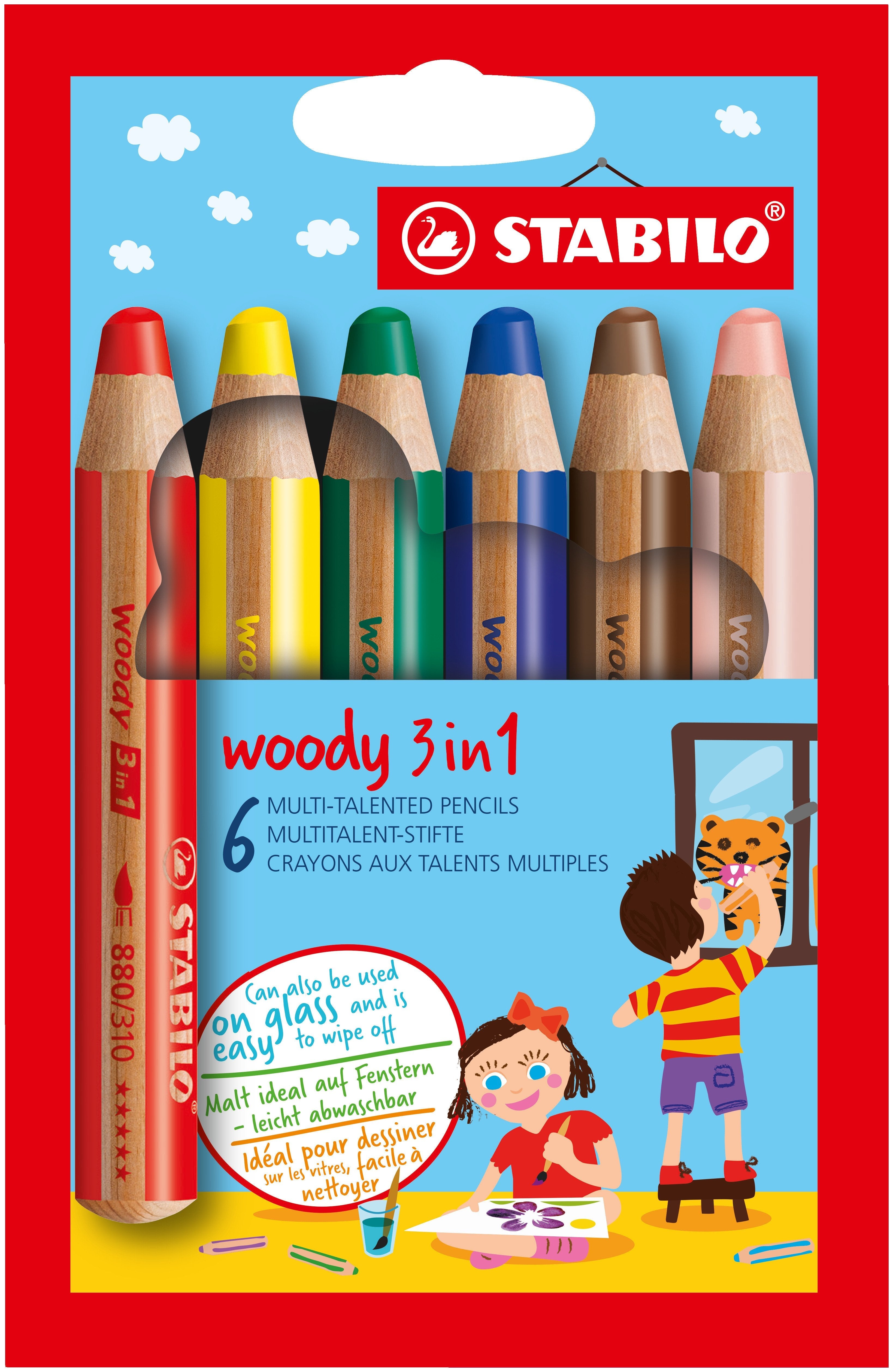 Stabilo Lápices De Colores Woody 3 En 1 Estuche De 6 C/Surtidos