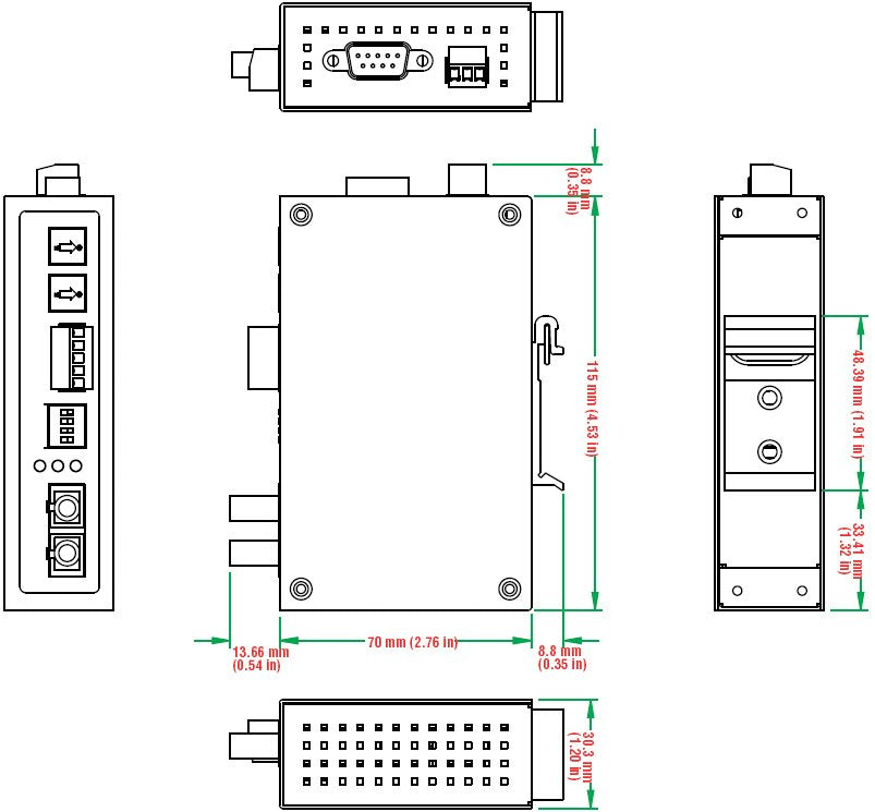 EAN 5703431434295 - Moxa ICF-1150I-M-SC convertidor, repetidor y aislador en serie RS-232 Fibra (SC) imagen 2