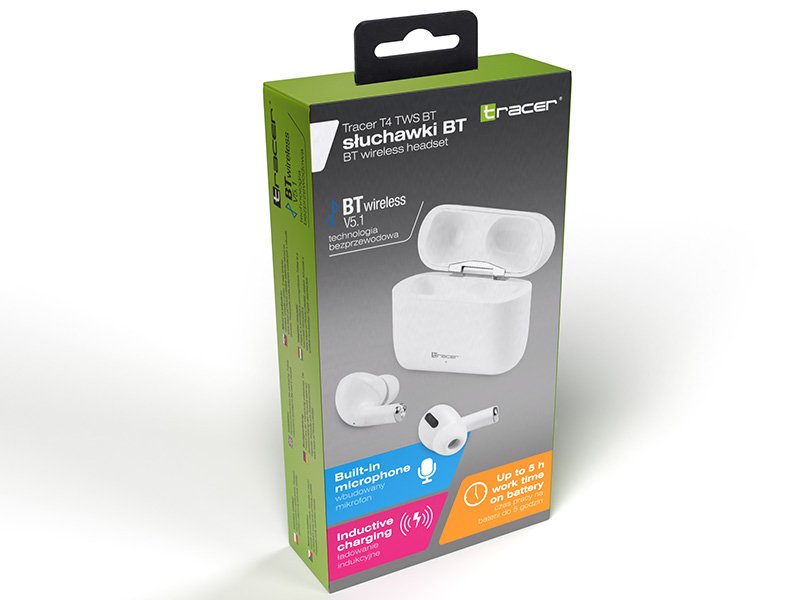 EAN 5907512868461 - Tracer T4 Auriculares True Wireless Stereo (TWS) Dentro de oído Llamadas/Música Bluetooth Blanco imagen 3