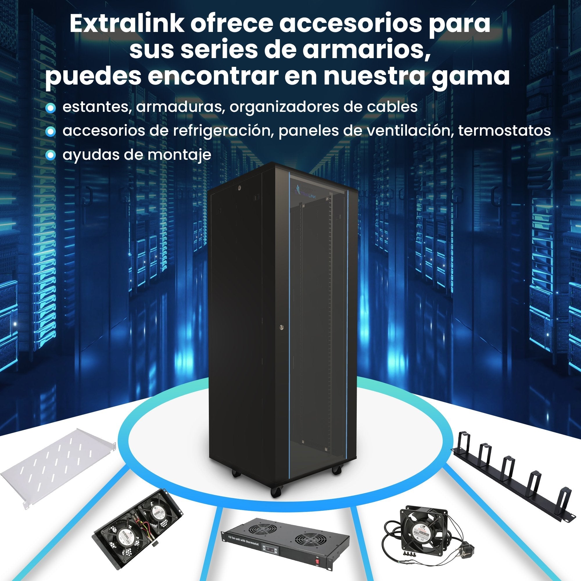 Extralink Armario 32u 600x1000 Standing Rackmount Cabinet Black