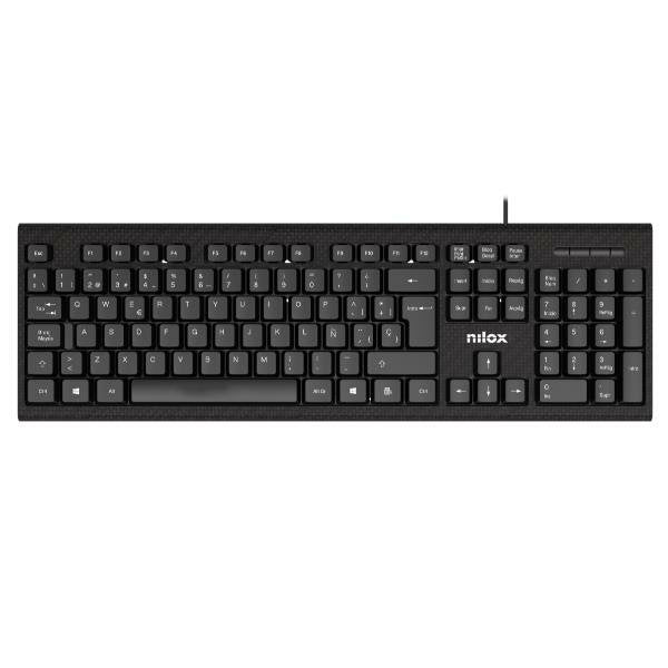 Teclado Español Nilox Con Cable, Negro,