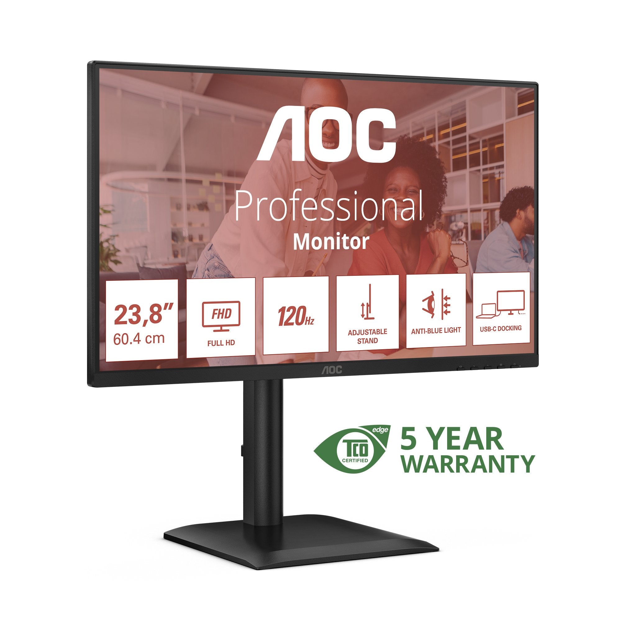 EAN 4038986142786 - AOC E4 24E4CV pantalla para PC 60,5 cm (23.8") 1920 x 1080 Pixeles Full HD LED Negro imagen 2