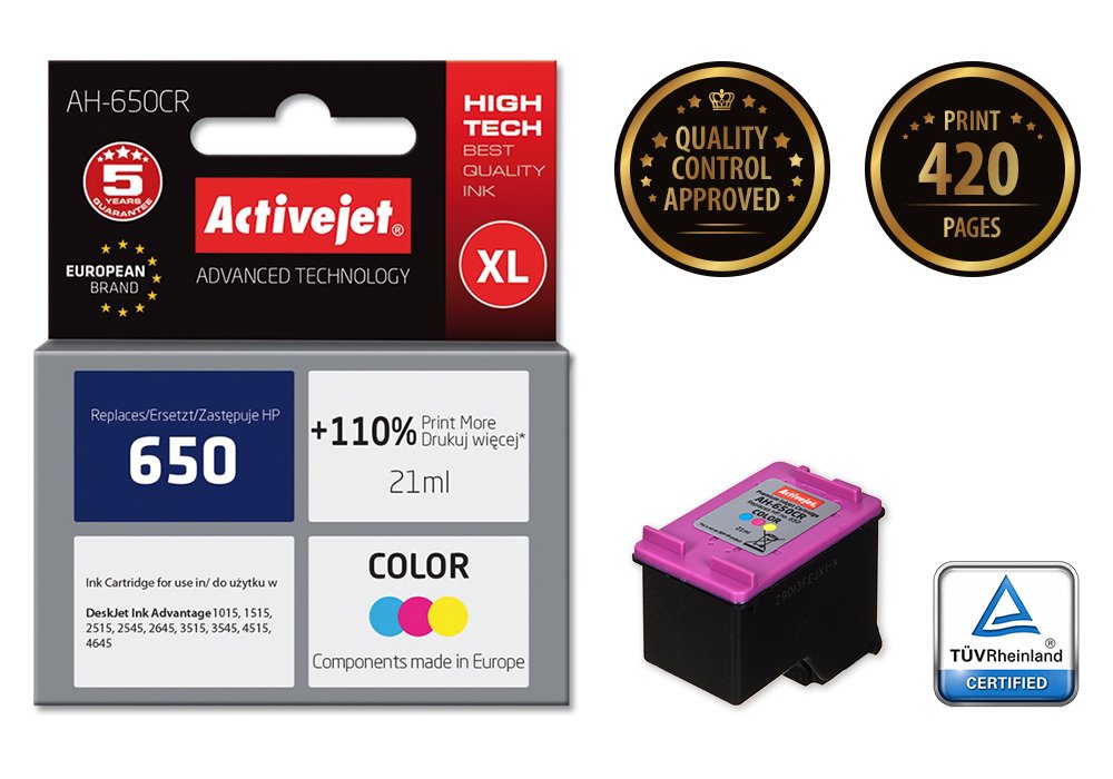 EAN 5901443097150 - Activejet AH-650CR cartucho de tinta 1 pieza(s) Compatible Alto rendimiento (XL) Cian, Magenta, Amarillo imagen 2