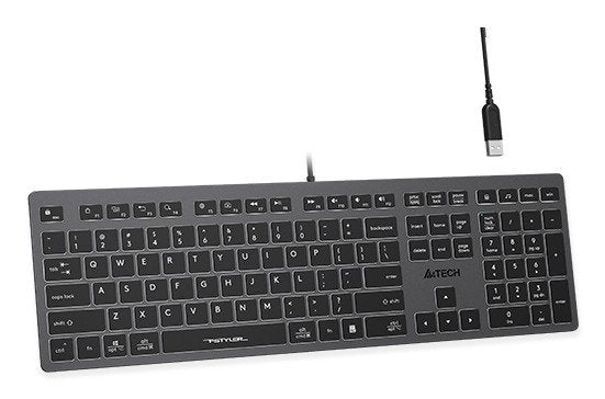 EAN 4711421976343 - A4Tech Fstyler FX60H (White Backlit) teclado Juego USB QWERTY Gris imagen 3