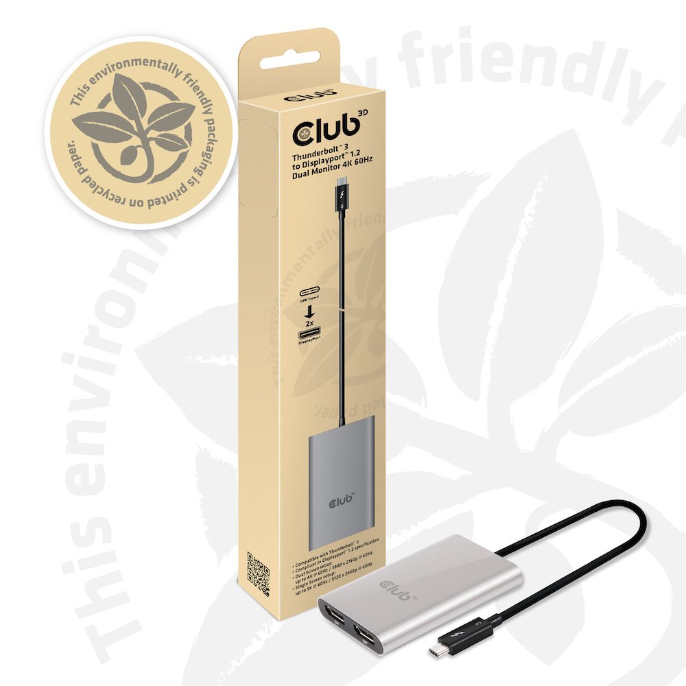 Club3d Thunderbolt 3 A Dos Pantallas Displayport 1.2 4k 60hz