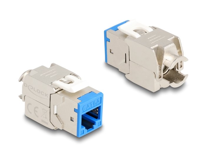 Delock Keystone Modulo Rj45 Hembra A Lsa Cat.6a Azul Set 10 Piezas