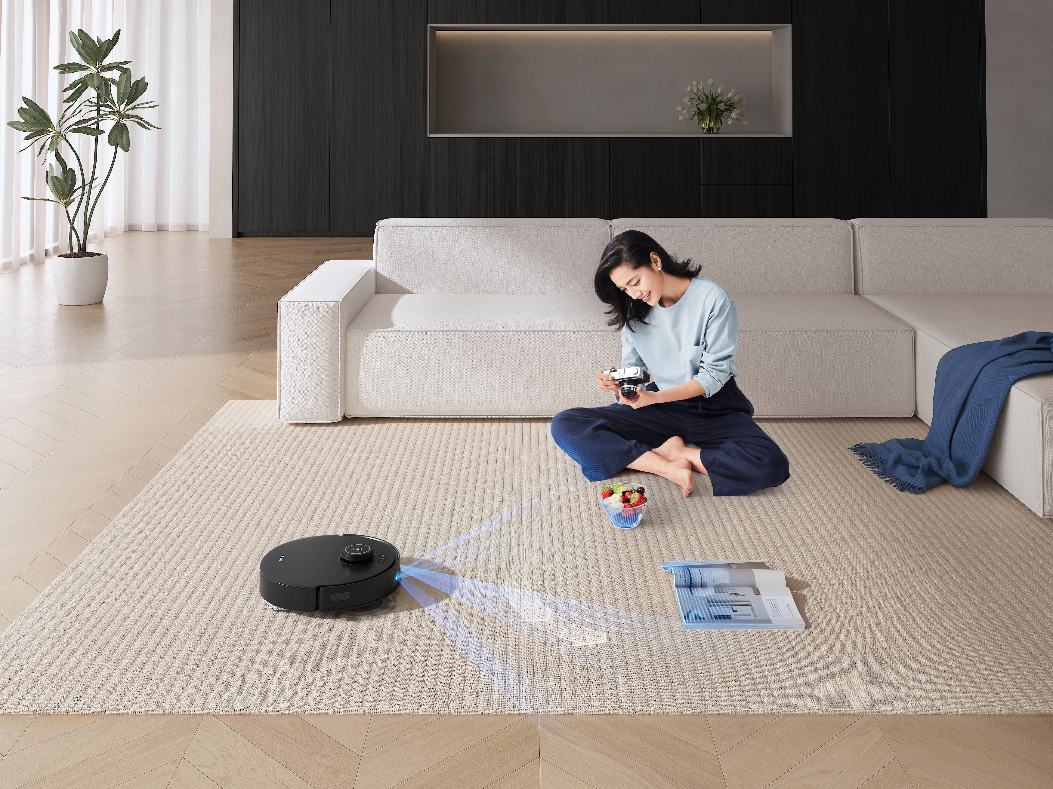 Robot Aspirador Ecovacs Deebot T30s Pro Negro, Incluye Estación Omni Todo En Uno T30s Pro Black