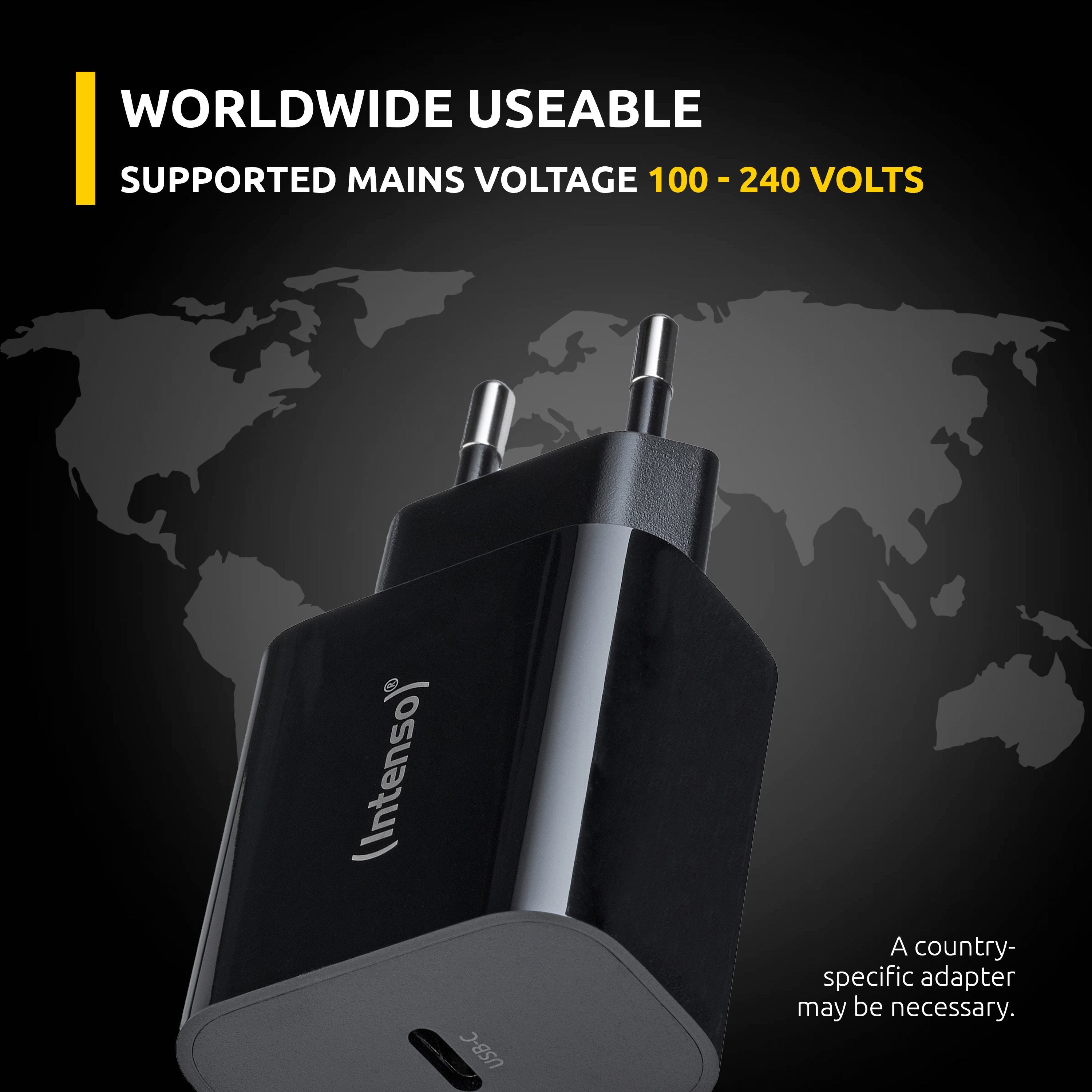 Intenso Usb-Ladegerät Usb-C 20 Watt Negro