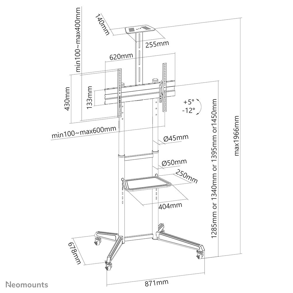 EAN 8717371449285 - Neomounts FL50-550BL1 mueble y soporte para dispositivo multimedia Negro Soporte de suelo portátil imagen 20