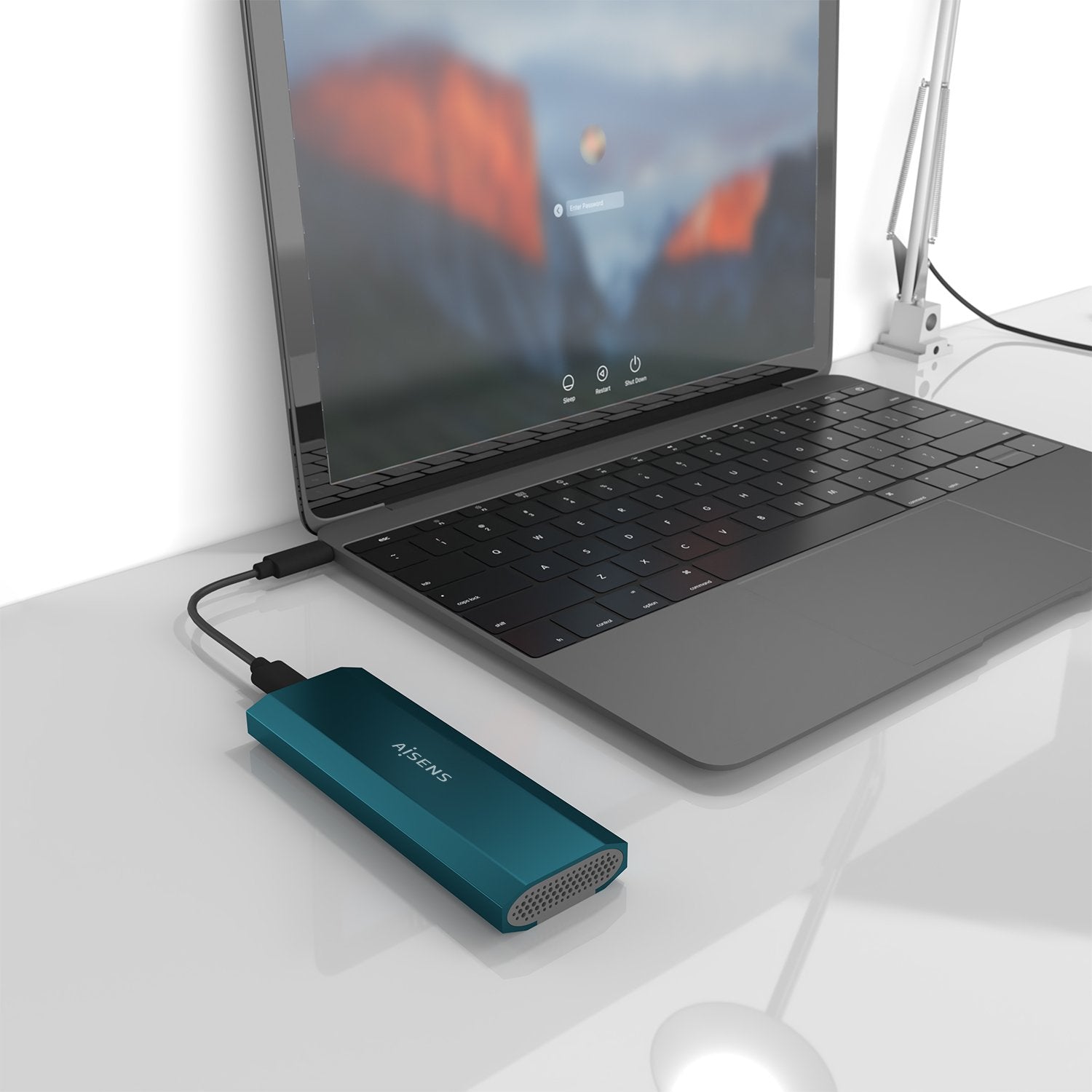 Aisens Caja Externa Para Disco Ssd M.2 Sata Nvme Usb 3.1 Sin Tornillos Asm2-019blu