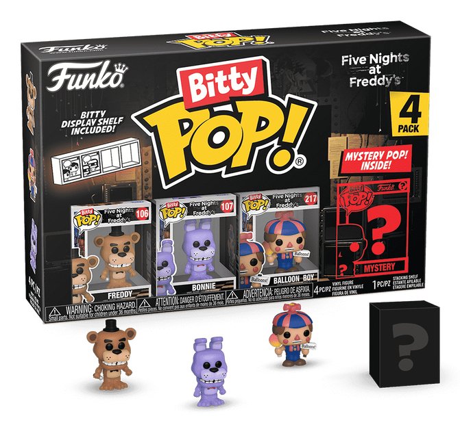 Blister 4 Figuras Bitty Pop Five Nights At Freddys Freddy
