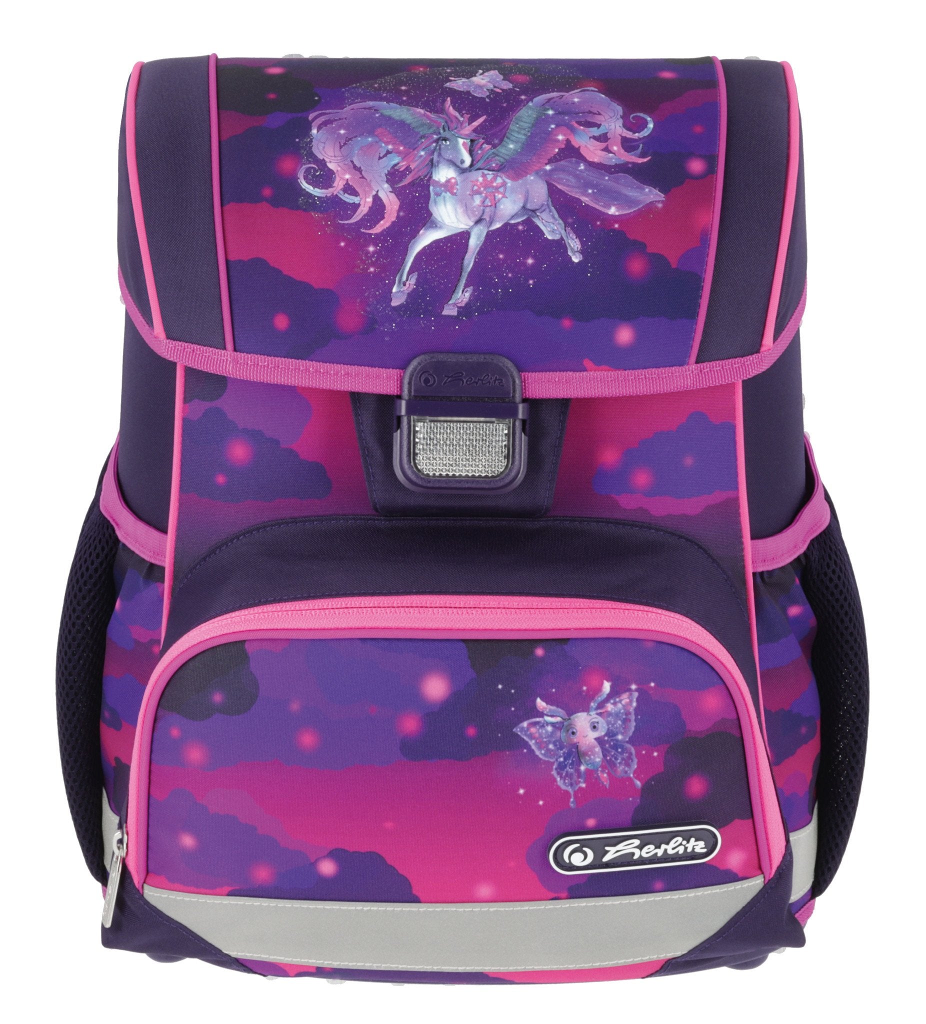 Herlitz Loop Plus Magic Unicorn Juego De Mochila Escolar Chica Poliéster Púrpura, Violeta