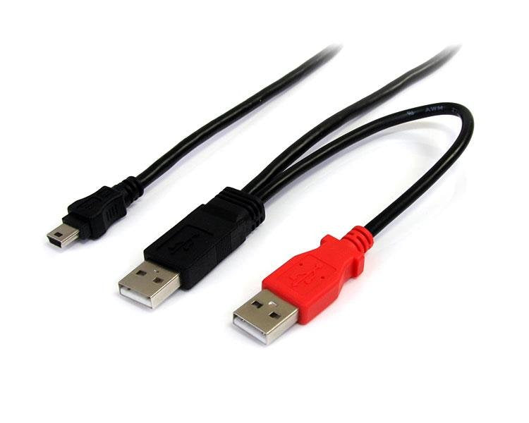EAN 0065030839174 - StarTech.com USB2HABMY6 cable USB Mini-USB B 2 x USB A 0,48 Gbit/s Negro, Rojo imagen 1