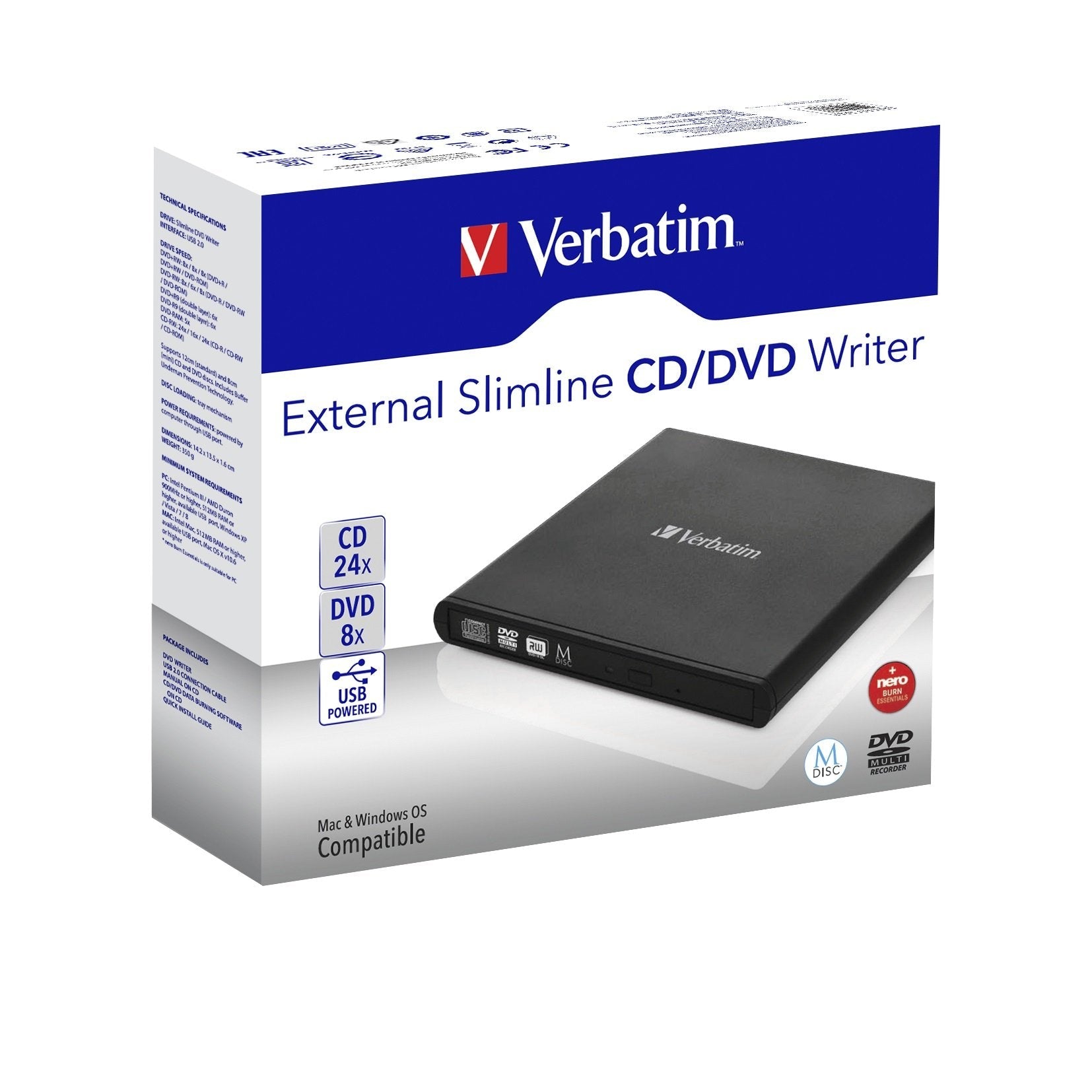 EAN 0023942989387 - Verbatim Slimline CD/DVD unidad de disco óptico DVD-RW Negro imagen 5